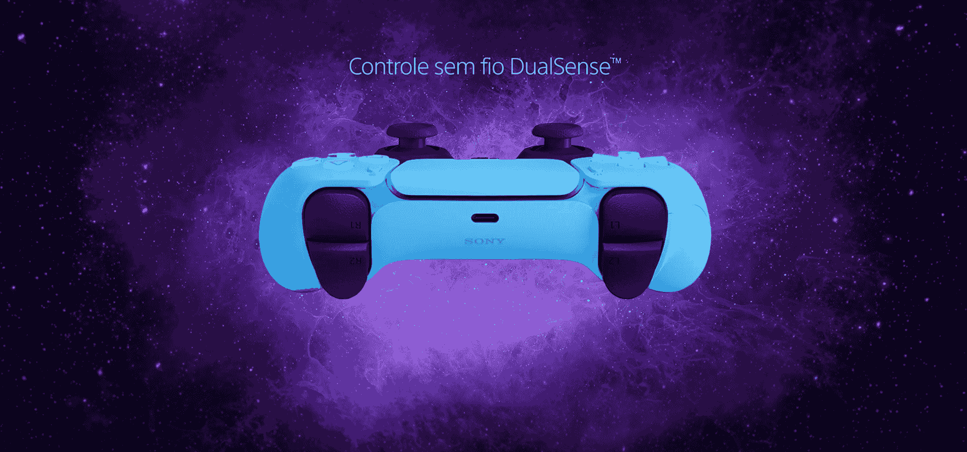 Imagem de fundo do produto Controle PS5 Starlight Blue sem fio (Dualsense)