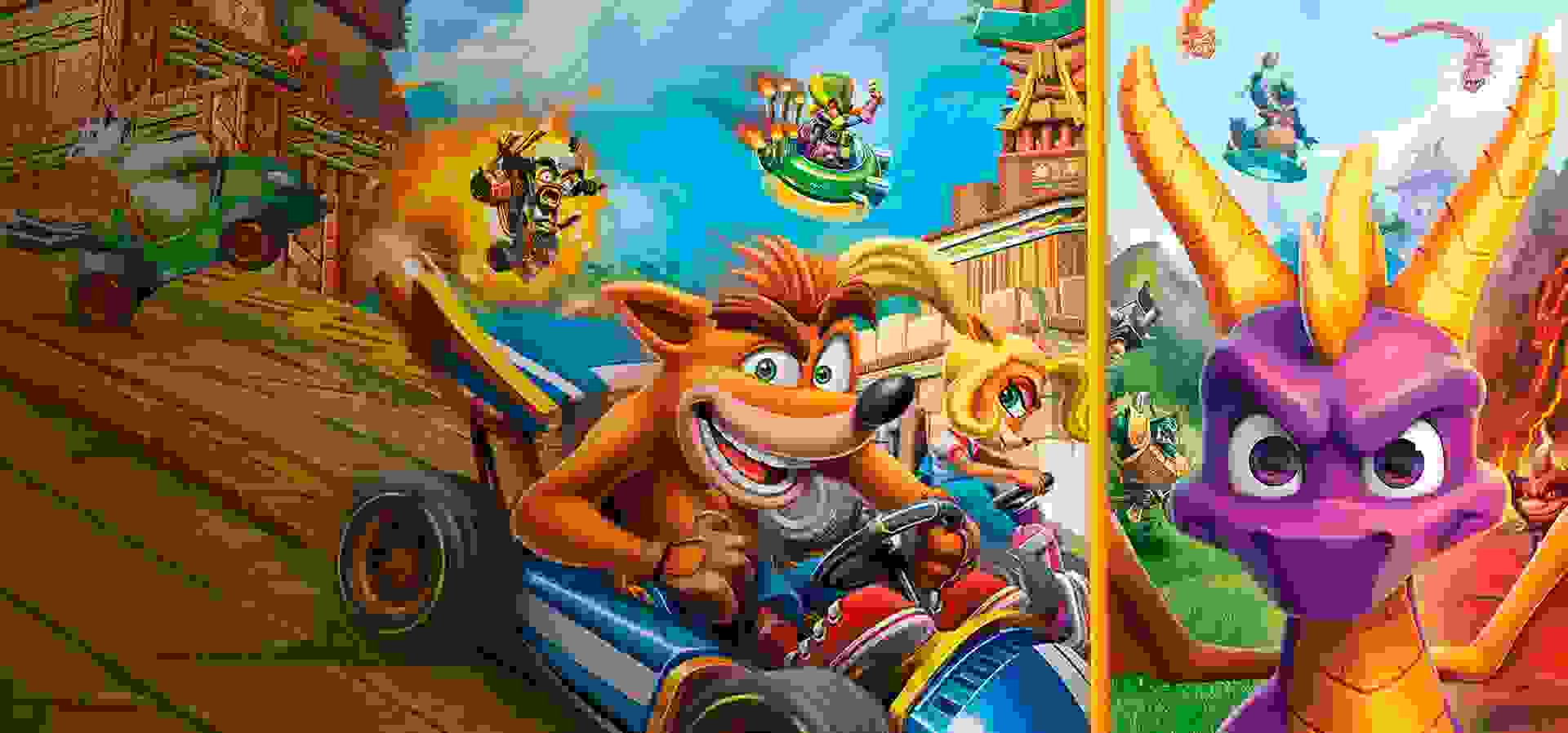 Imagem de fundo do produto Pacote de Jogos - Crash™ Team Racing Nitro-Fueled + Spyro™ - PS4