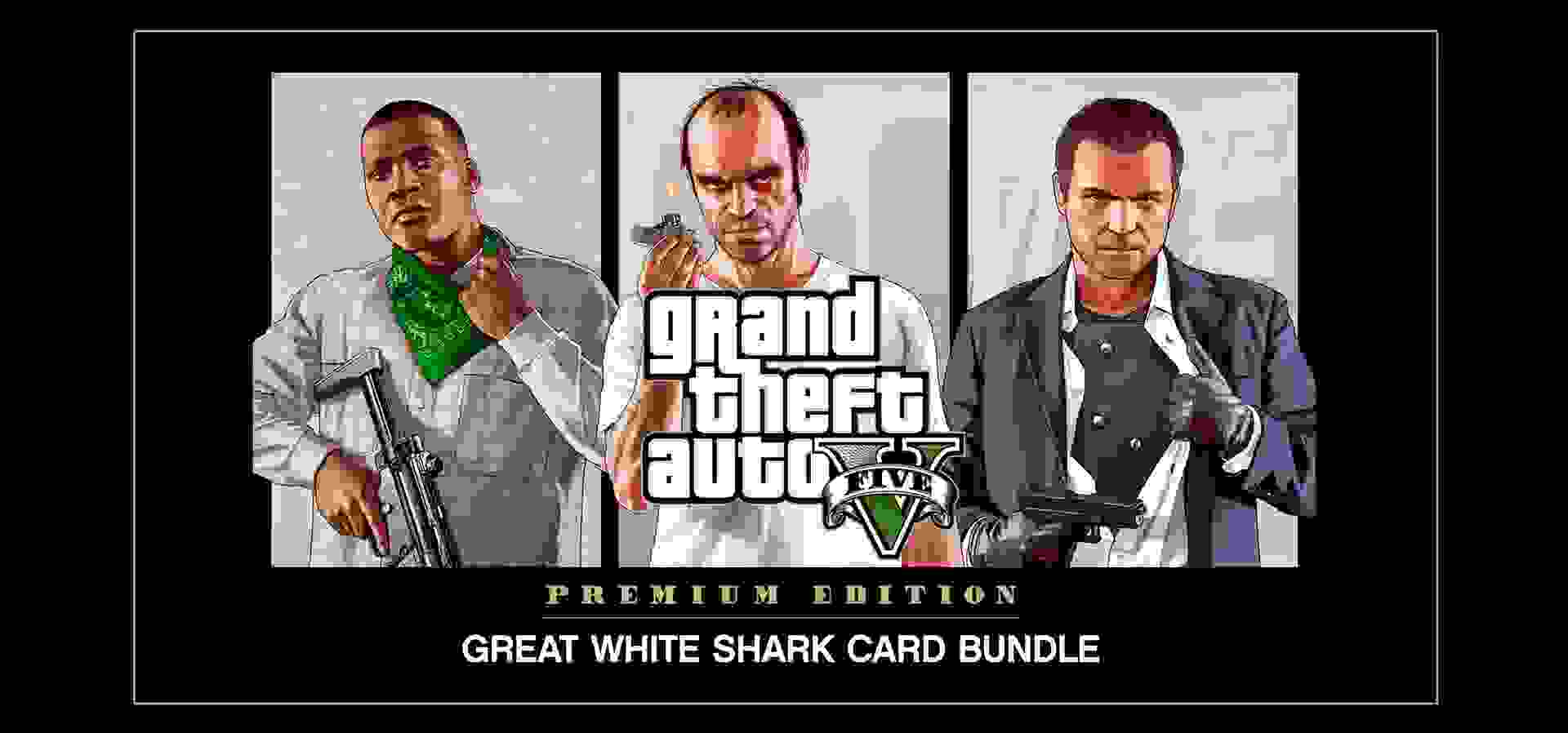 Imagem de fundo do produto Bundle Grand Theft Auto V: Edição Premium & Pacote Tubarão-Branco - PS4