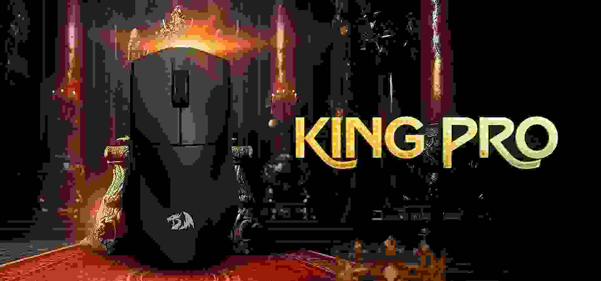 Imagem de fundo do produto Mouse Gamer sem fio Redragon King Pro Preto - M916-PRO-1K