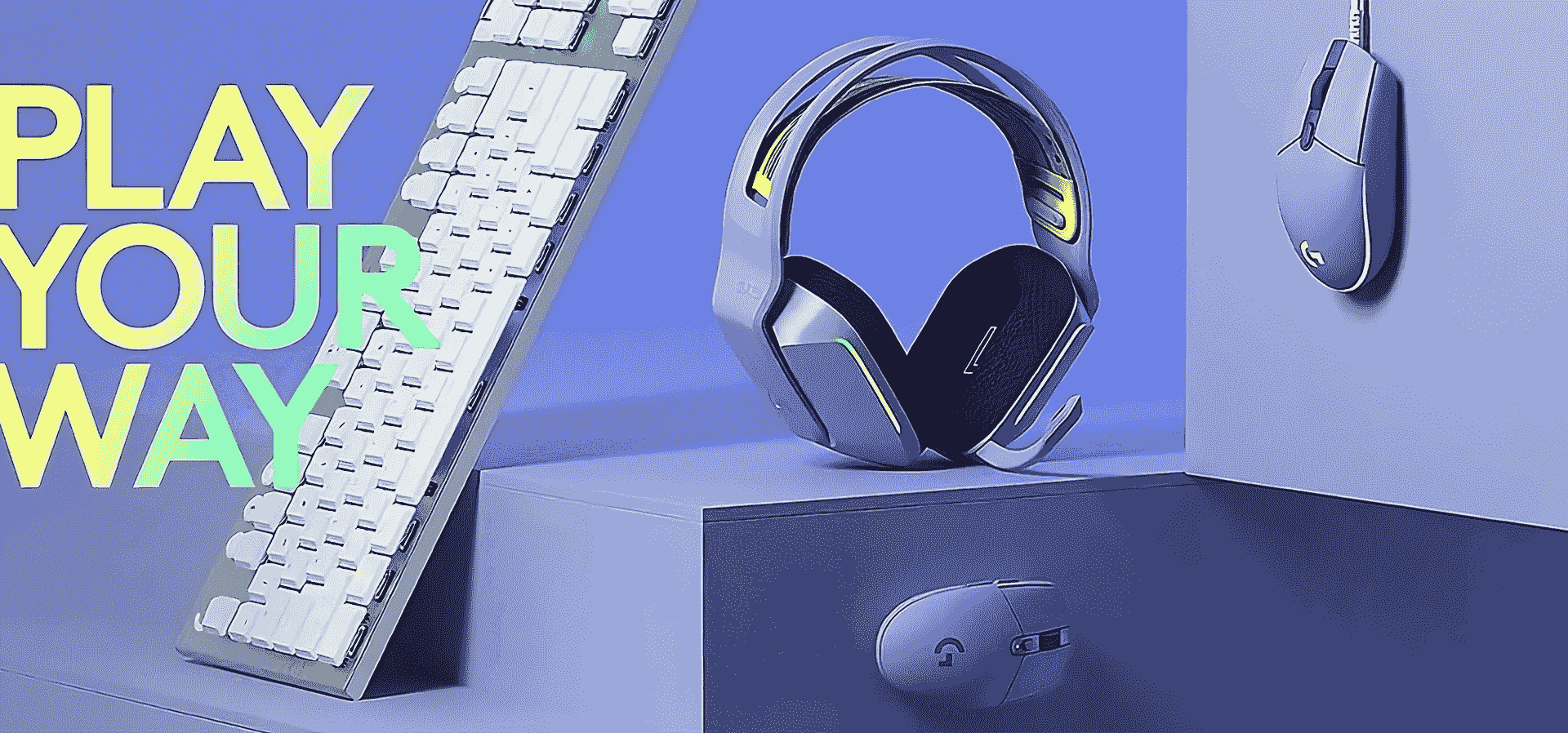 Imagem de fundo do produto Headset Gamer Sem Fio Logitech G733 7.1 Dolby Surround - Lilás