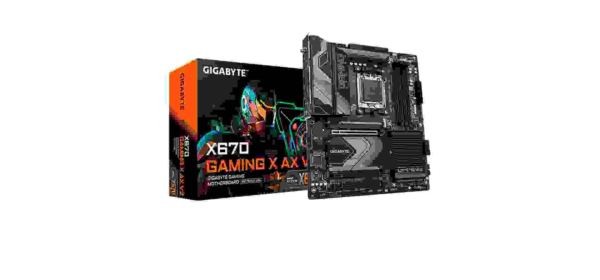 Imagem de fundo do produto Placa Mãe Gigabyte para AMD AM5 X670 Gaming X AX V2 4XDDR5 ATX