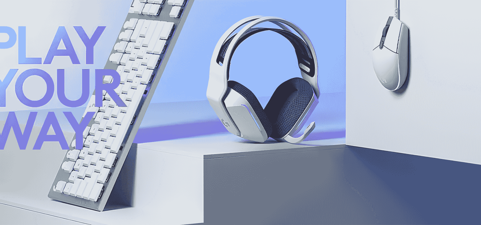 Imagem de fundo do produto Headset Gamer Sem Fio Logitech G733 7.1 Dolby Surround - Branco