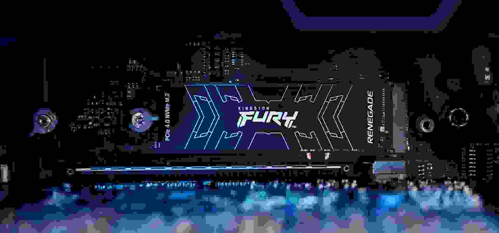 Imagem de fundo do produto SSD Kingston FURY Renegade G4 500GB NVMe M.2 PCIe 4.0 SFYRS/500G