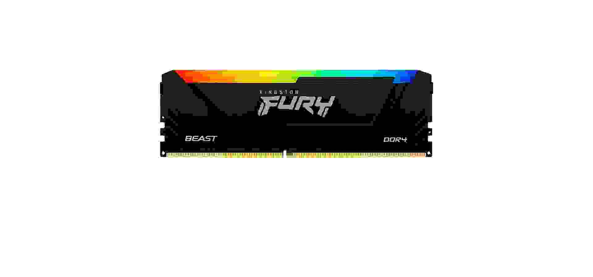 Imagem de fundo do produto Memória Kingston Fury Beast 16GB 3200MHz DDR4 RGB CL16 - KF432C16BB12A/16