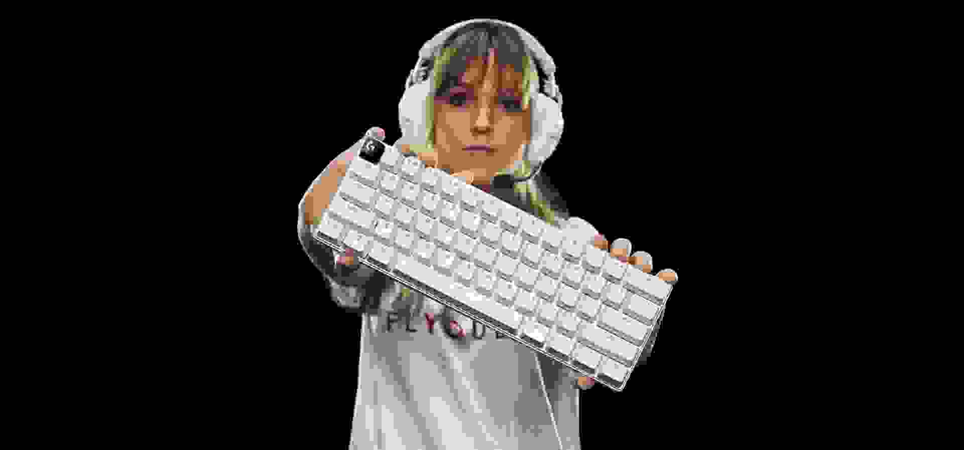Imagem de fundo do produto Teclado Mecânico Gamer sem fio Logitech G Pro X 60 Lightspeed Switch Brown Tactile - Branco