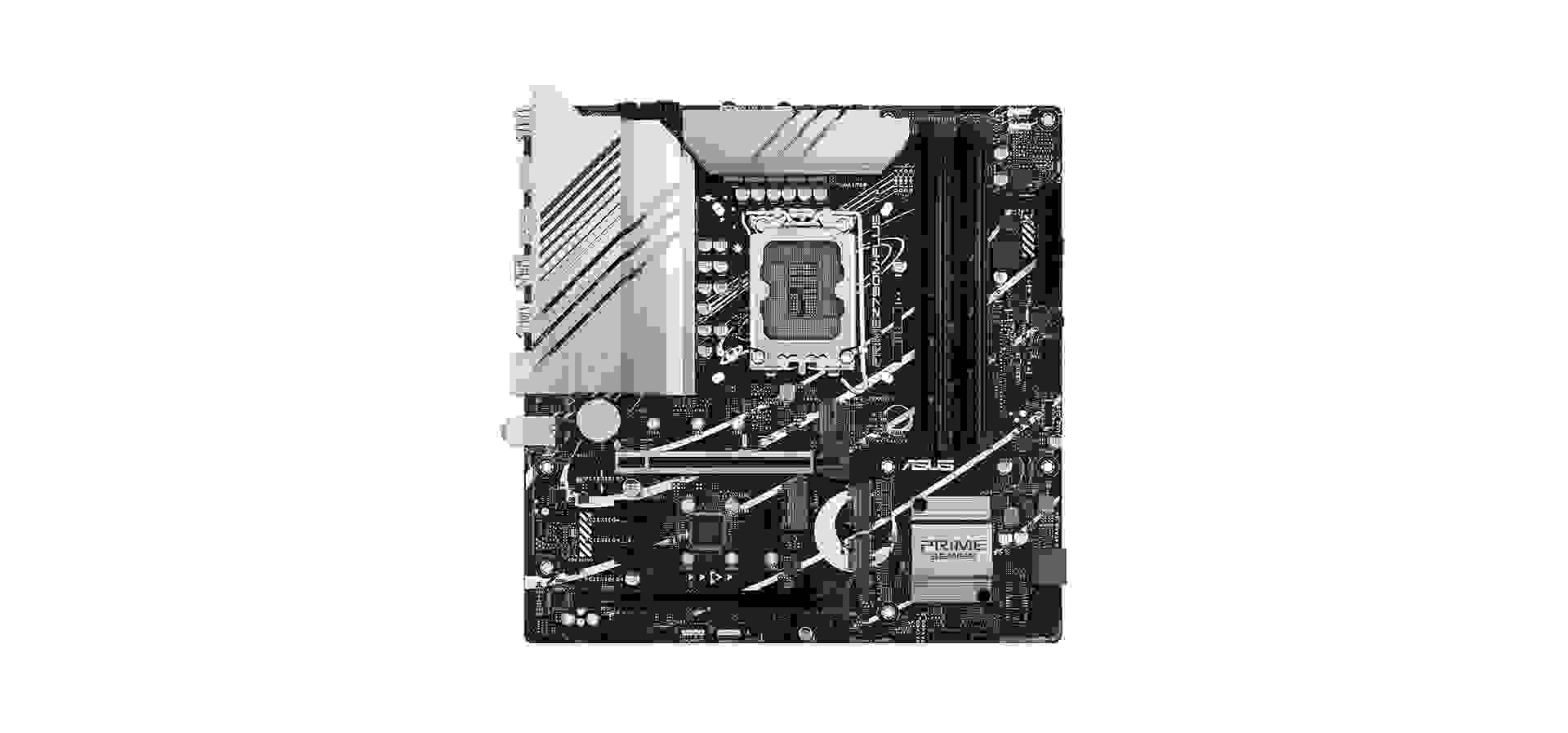 Imagem de fundo do produto Placa Mãe Asus Prime Para Intel LGA 1700 Z790M-PLUS 4xDDR5 mATX