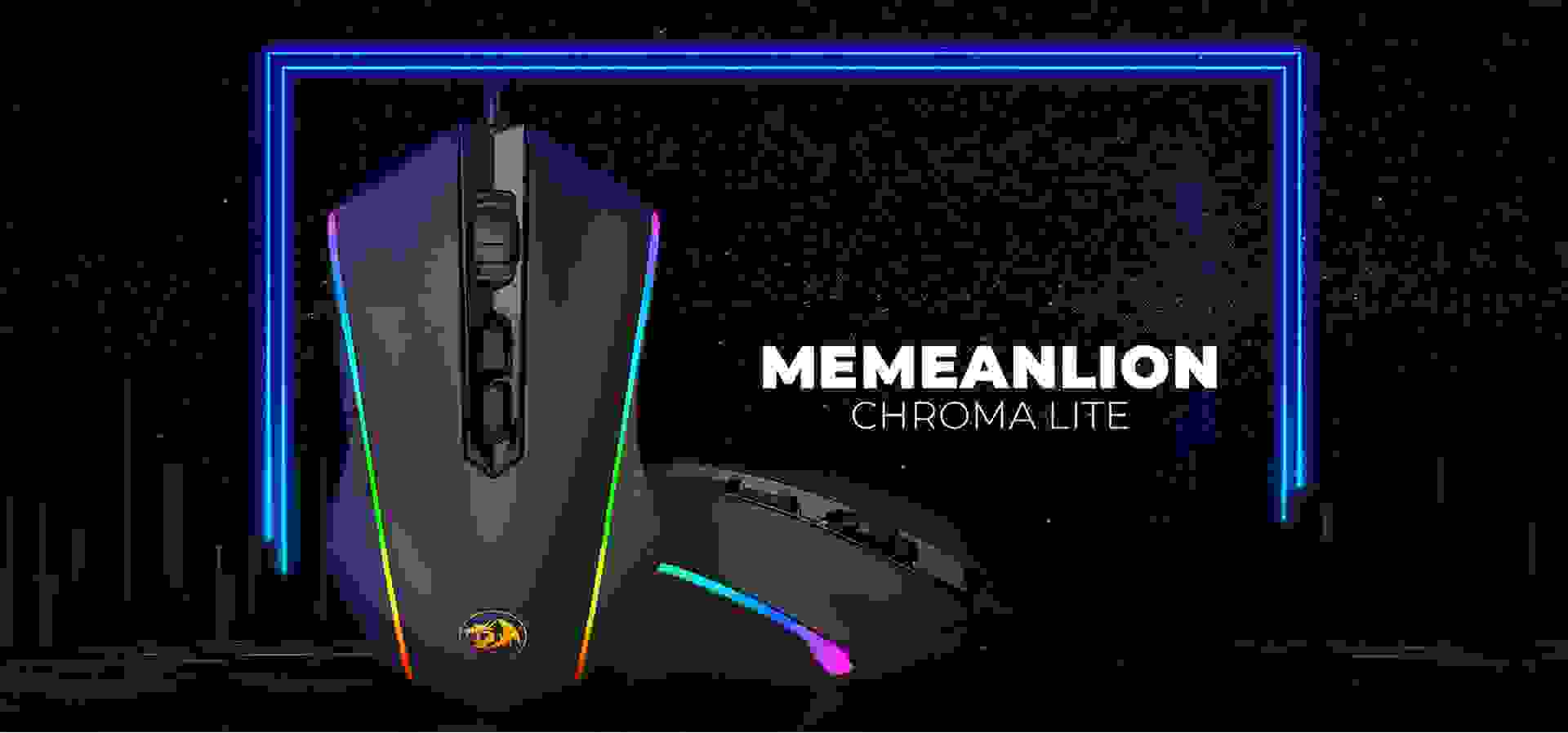 Imagem de fundo do produto Mouse Gamer com fio Redragon Memeanlion Chroma Lite - M710L-K