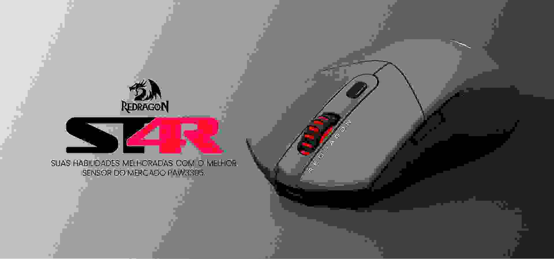 Imagem de fundo do produto Mouse Gamer sem fio Redragon St4r Pro - M917GB-PRO
