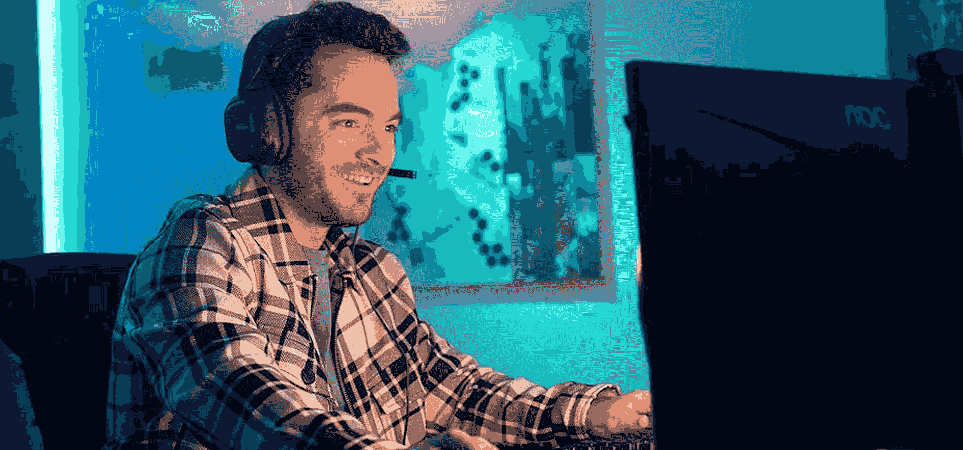 Imagem de fundo do produto Headset Sem Fio Logitech G Astro A30 - Azul - PS