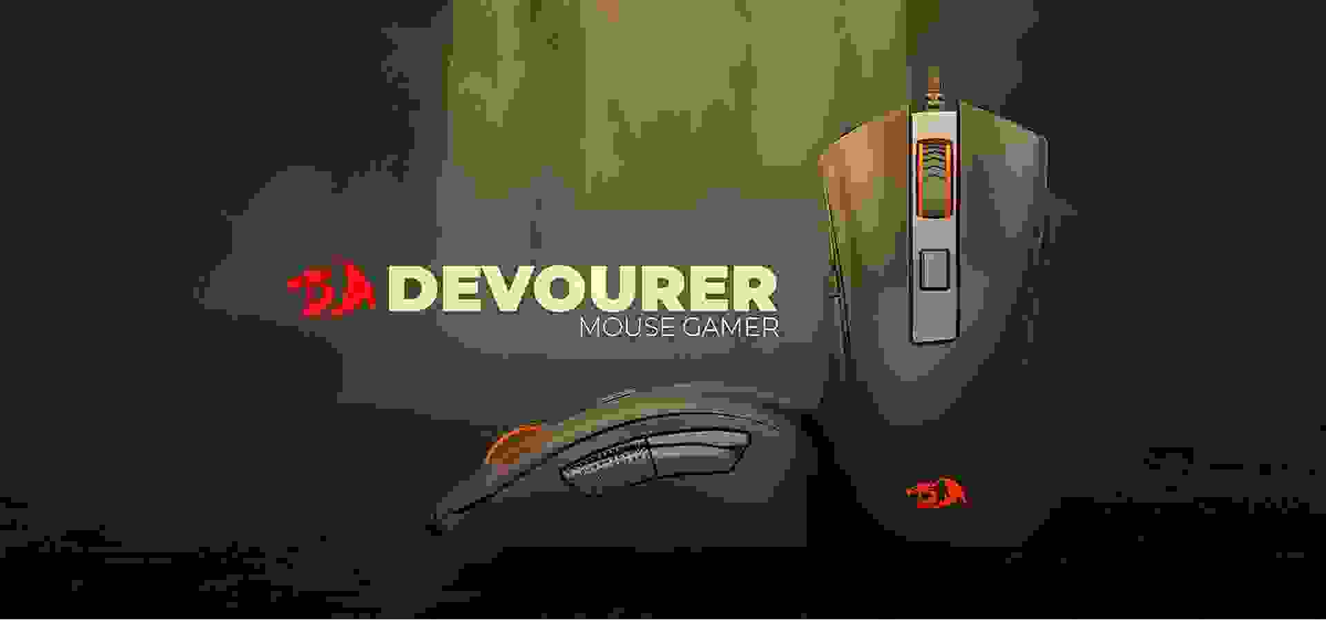 Imagem de fundo do produto Mouse Gamer com fio Redragon Devourer - M993-RGB