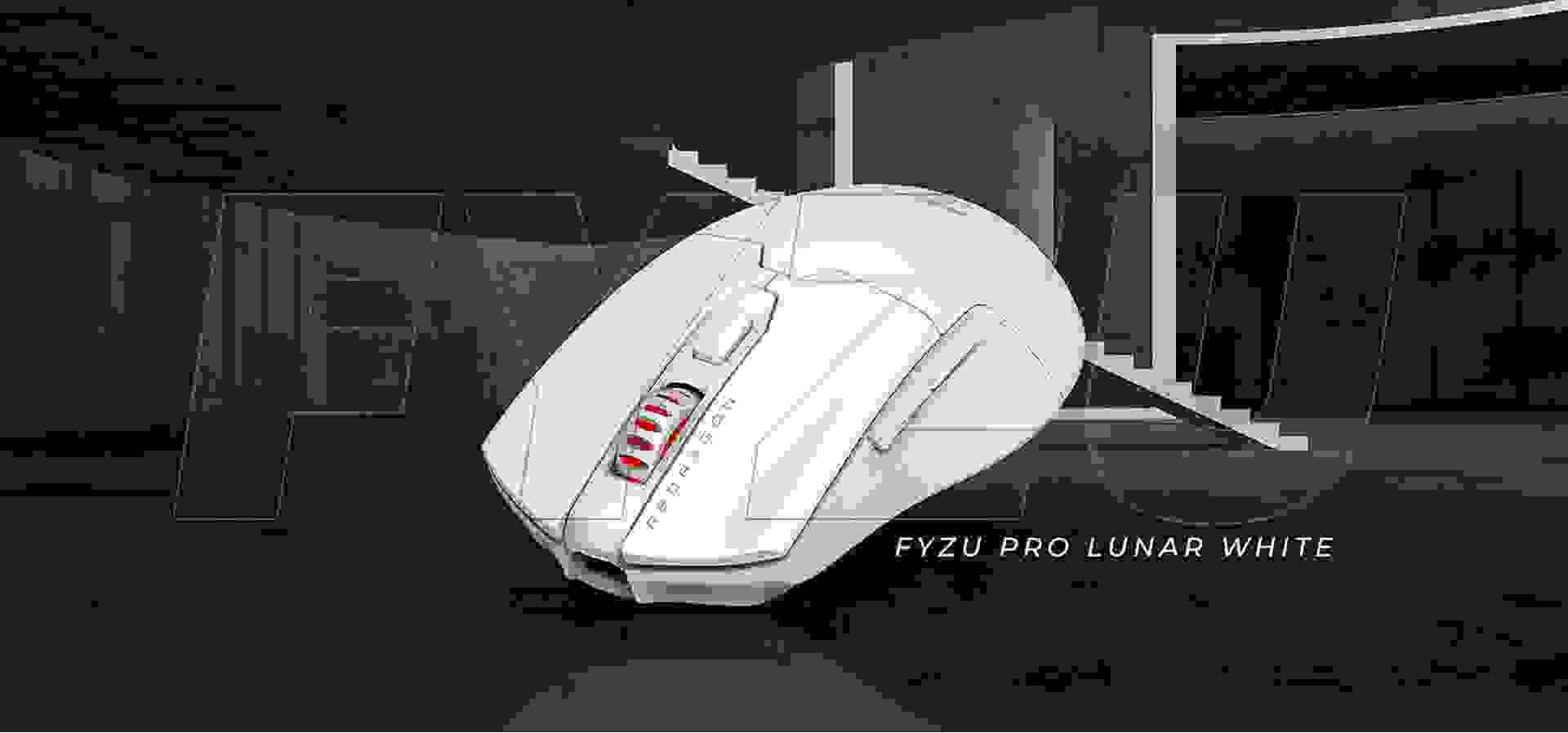 Imagem de fundo do produto Mouse Gamer sem fio Redragon Fyzu Pro Lunar White - M995W-PRO