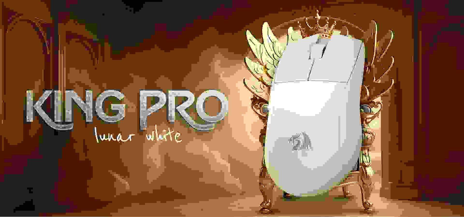 Imagem de fundo do produto Mouse Gamer sem fio Redragon King Pro Lunar White - M916W-PRO-1K