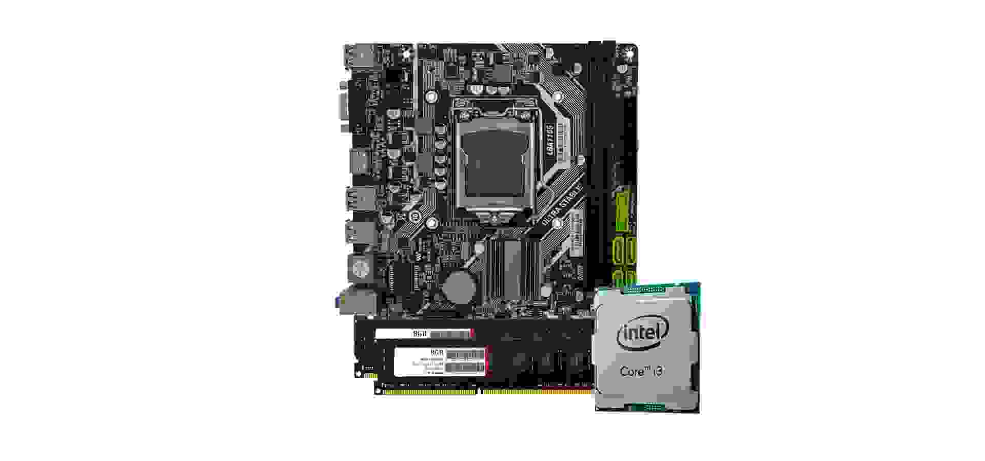 Imagem de fundo do produto Kit Upgrade, Intel Core i3-3220 + Placa Mãe + 16GB DDR3