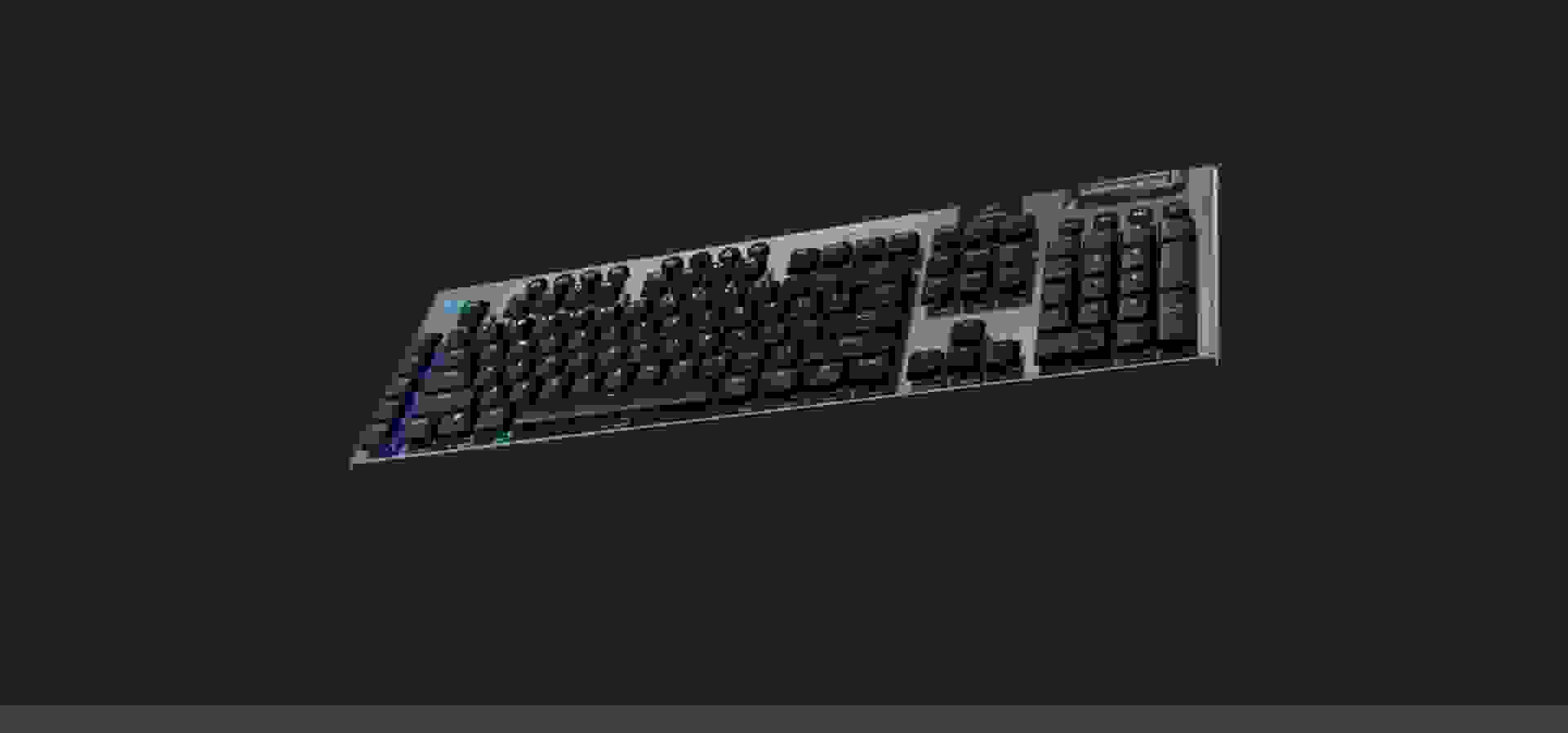 Imagem de fundo do produto Teclado Mecânico Gamer sem fio Logitech G915 X Lightspeed Switch Brown Tactile - Preto