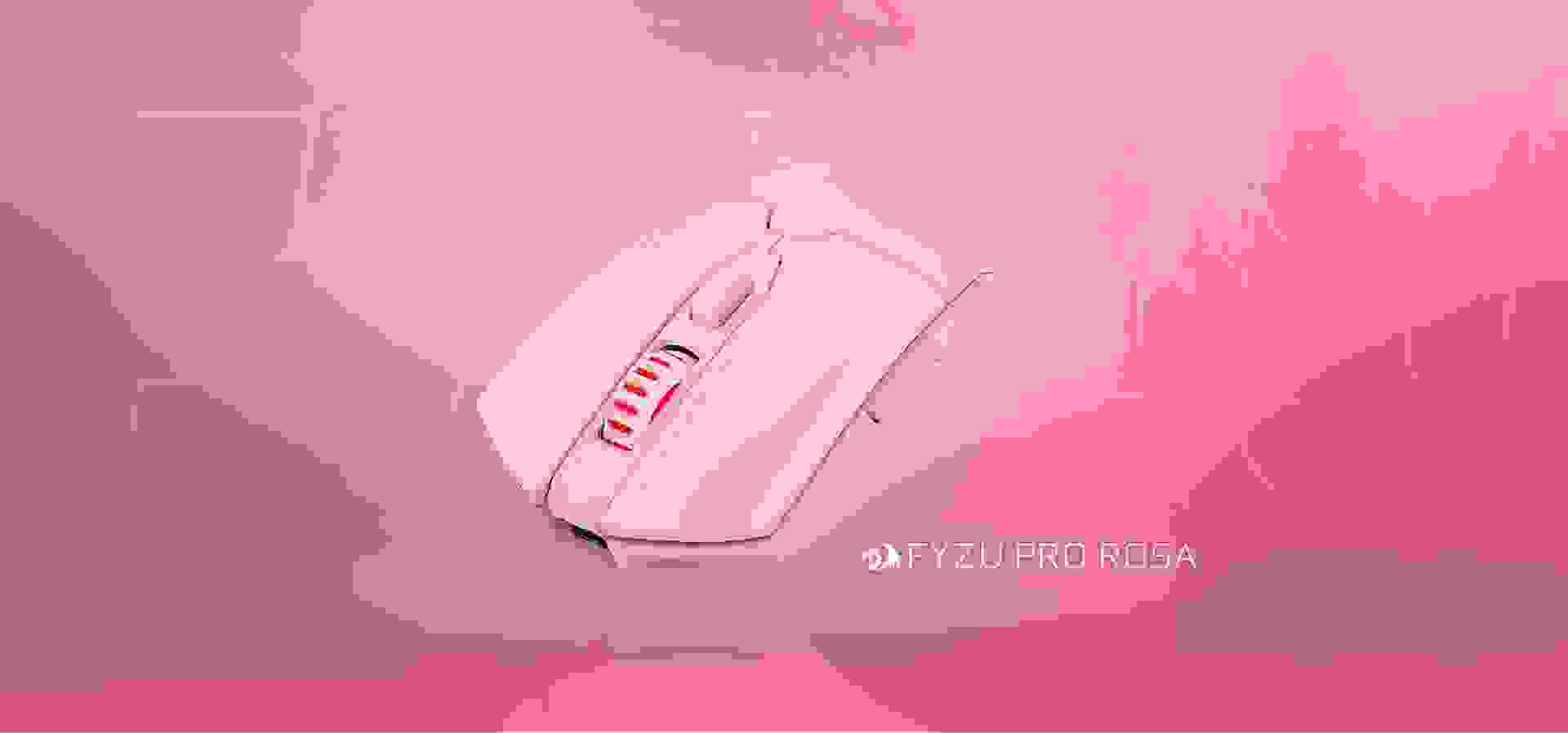 Imagem de fundo do produto Mouse Gamer sem fio Redragon Fyzu Pro Rosa - M995P-PRO