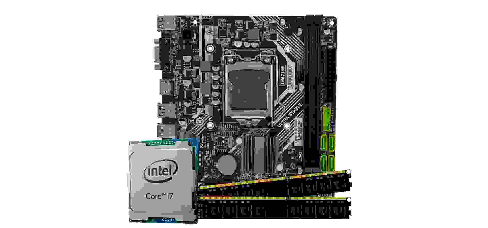 Imagem de fundo do produto Kit Upgrade, Processador Intel core i7, Placa mãe 1155 + 8GB de memória ram