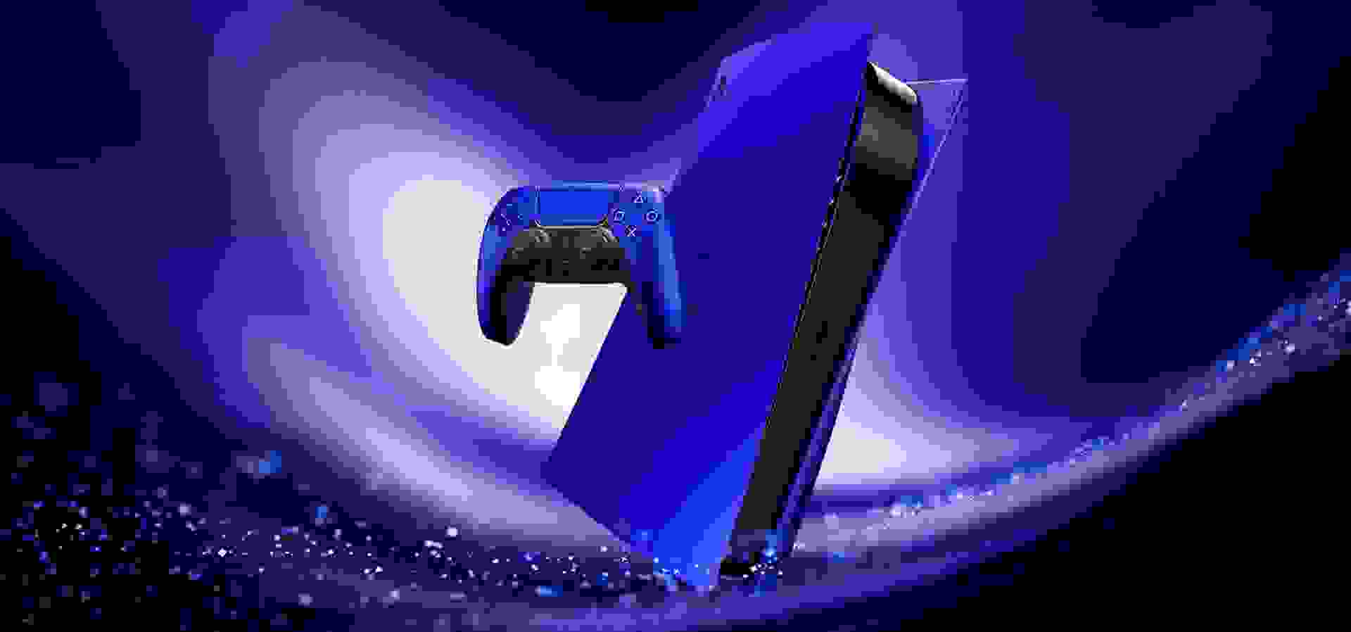 Imagem de fundo do produto Controle PS5 Cobalt Blue sem fio (Dualsense)