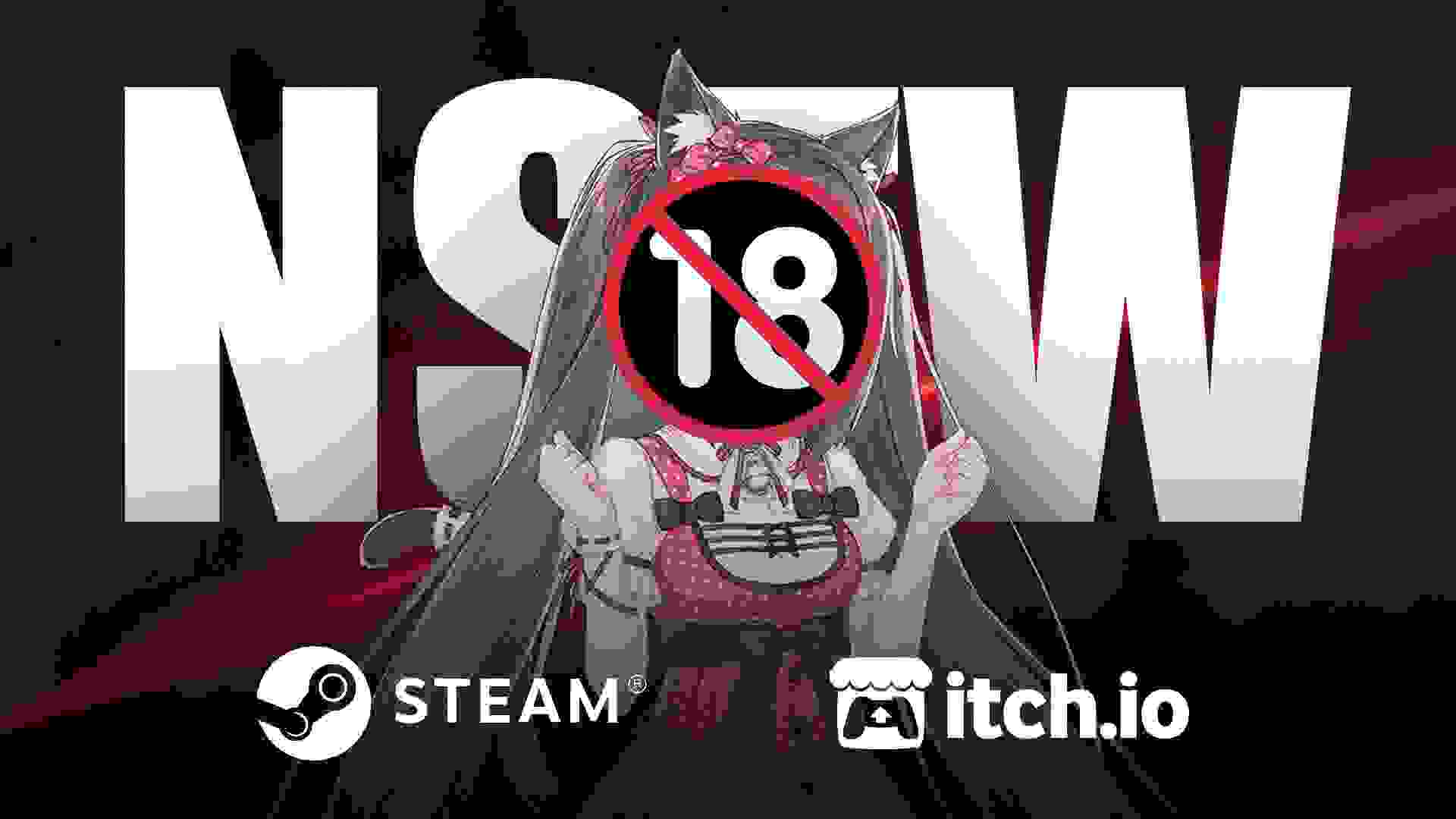 Imagem de fundo do produto Steam e itchio removem jogos NFSW por pressão externa