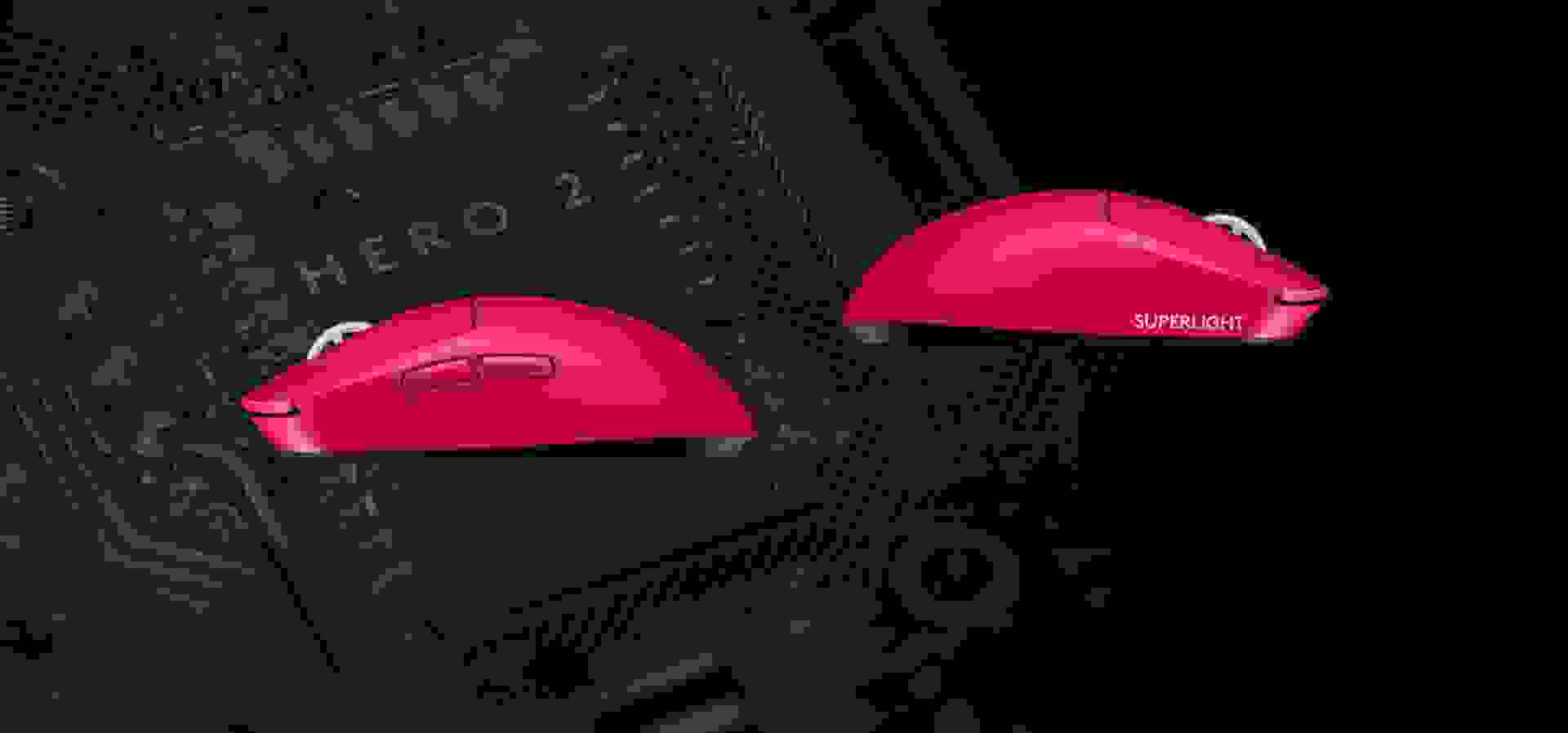 Imagem de fundo do produto Mouse Gamer sem fio Logitech G Pro X Superlight 2 - Rosa/Magenta