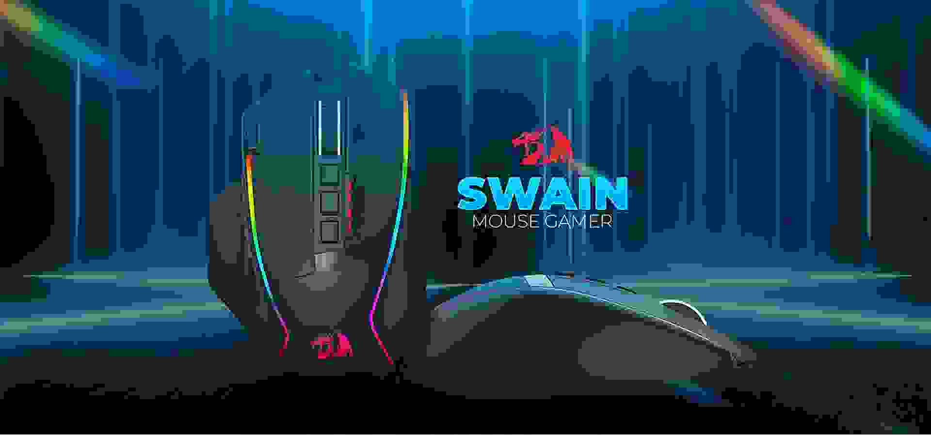 Imagem de fundo do produto Mouse Gamer sem fio Redragon Swain - M915RGB-WL