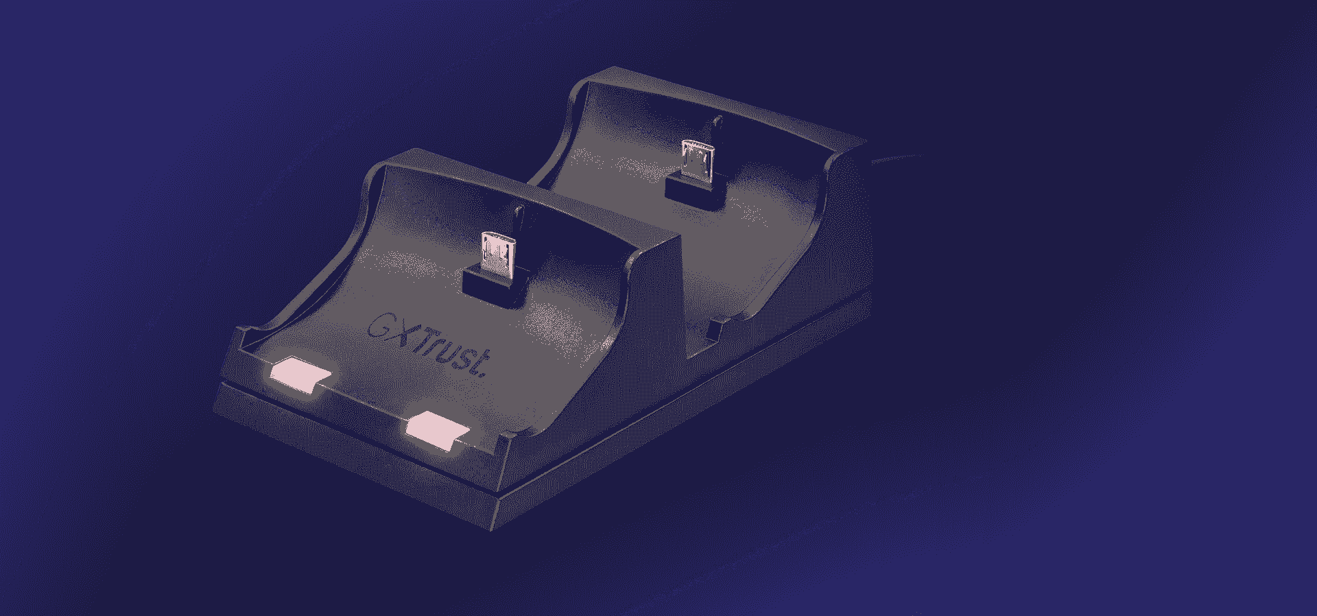 Imagem de fundo do produto Base Trust Carregador Duo Charge Dock PS4 - Preto