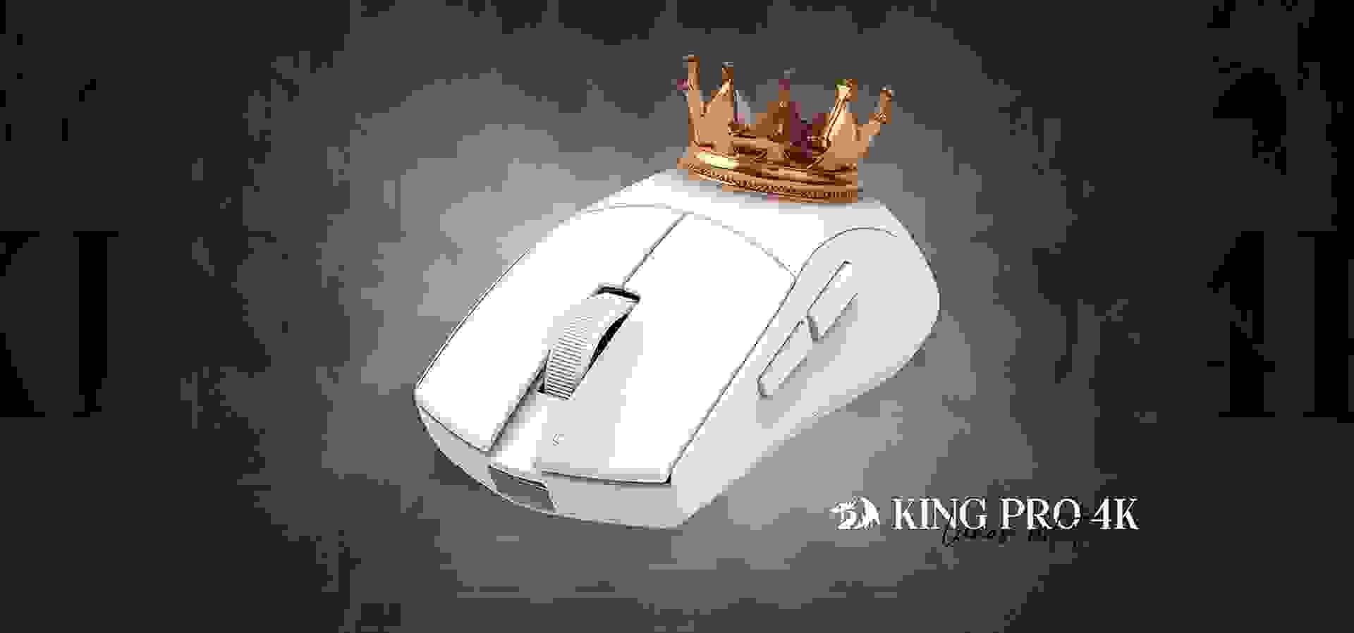 Imagem de fundo do produto Mouse Gamer sem fio Redragon King Pro 4K Lunar White - M916W-PRO-4K