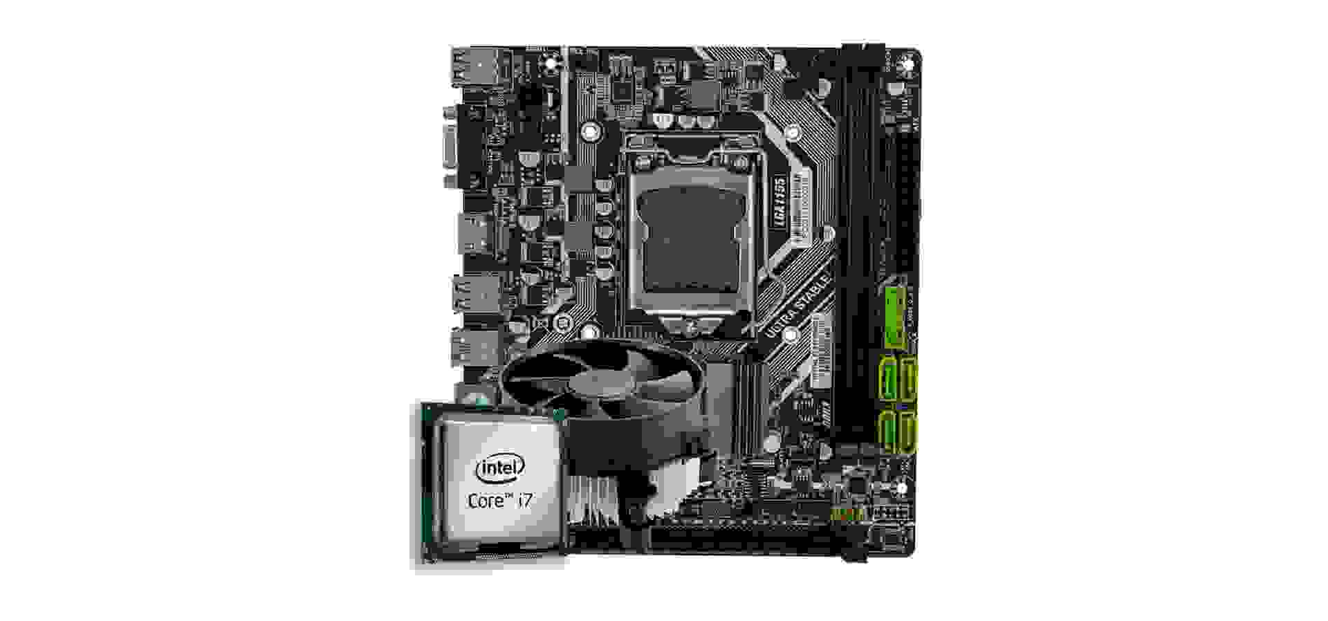 Imagem de fundo do produto Kit Upgrade, Processador Intel core i7 + Placa mãe 1155