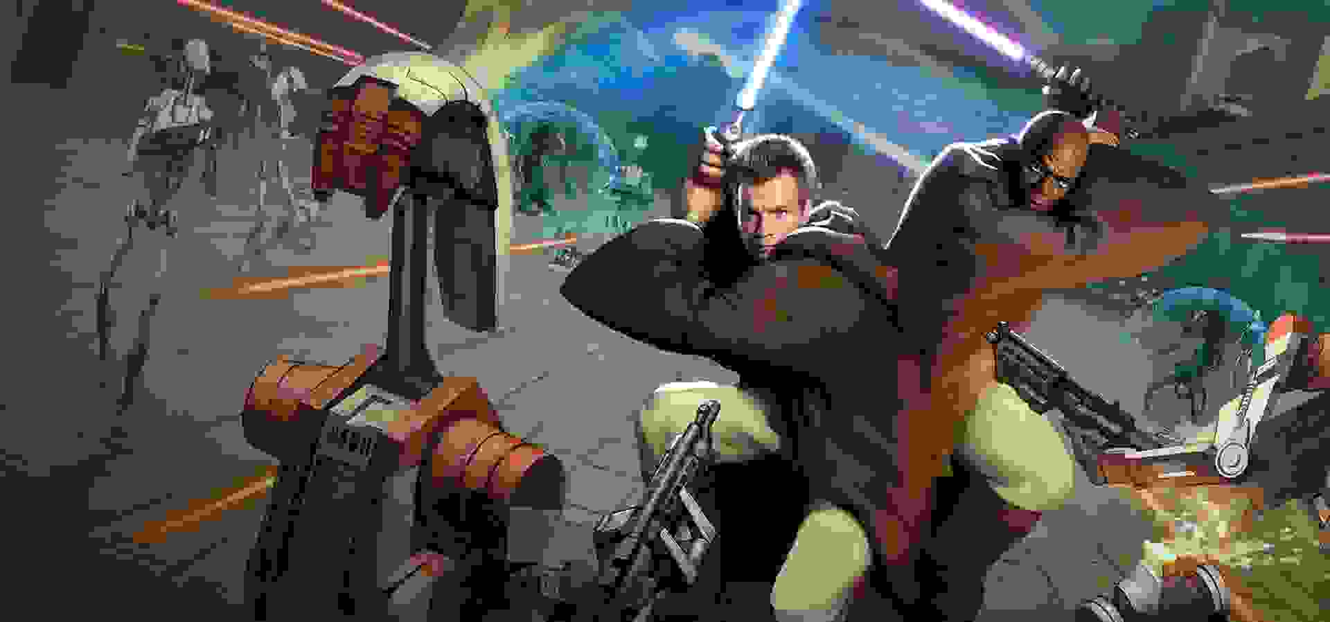Imagem de fundo do produto Star Wars™: Episode I: Jedi Power Battles™ - Switch