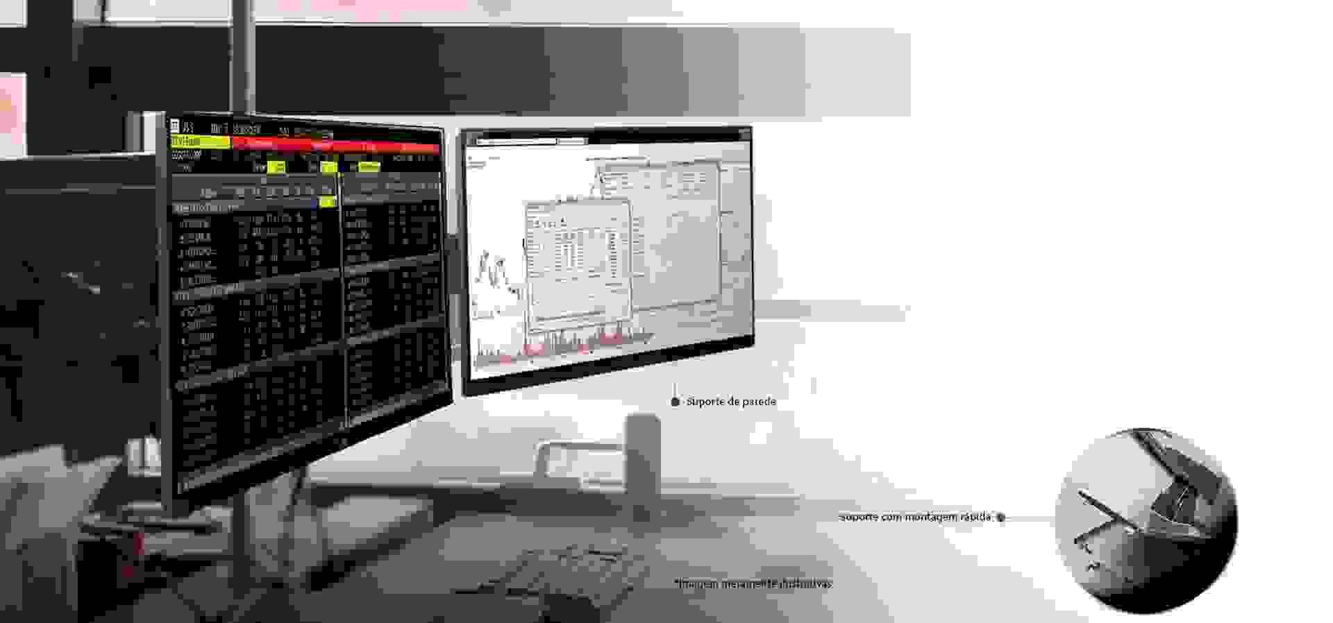 Imagem de fundo do produto Monitor LG B2B - Tela IPS de 24", Full HD, USB, HDMI, DisplayPort, VGA, ajuste de altura, inclinação e pivotagem - 24BN650U