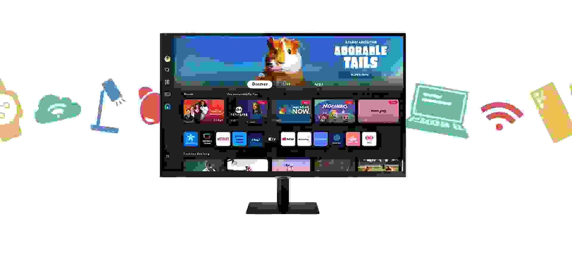 Imagem de fundo do produto Smart Monitor M5 27" Samsung LS27DM500ELXZD