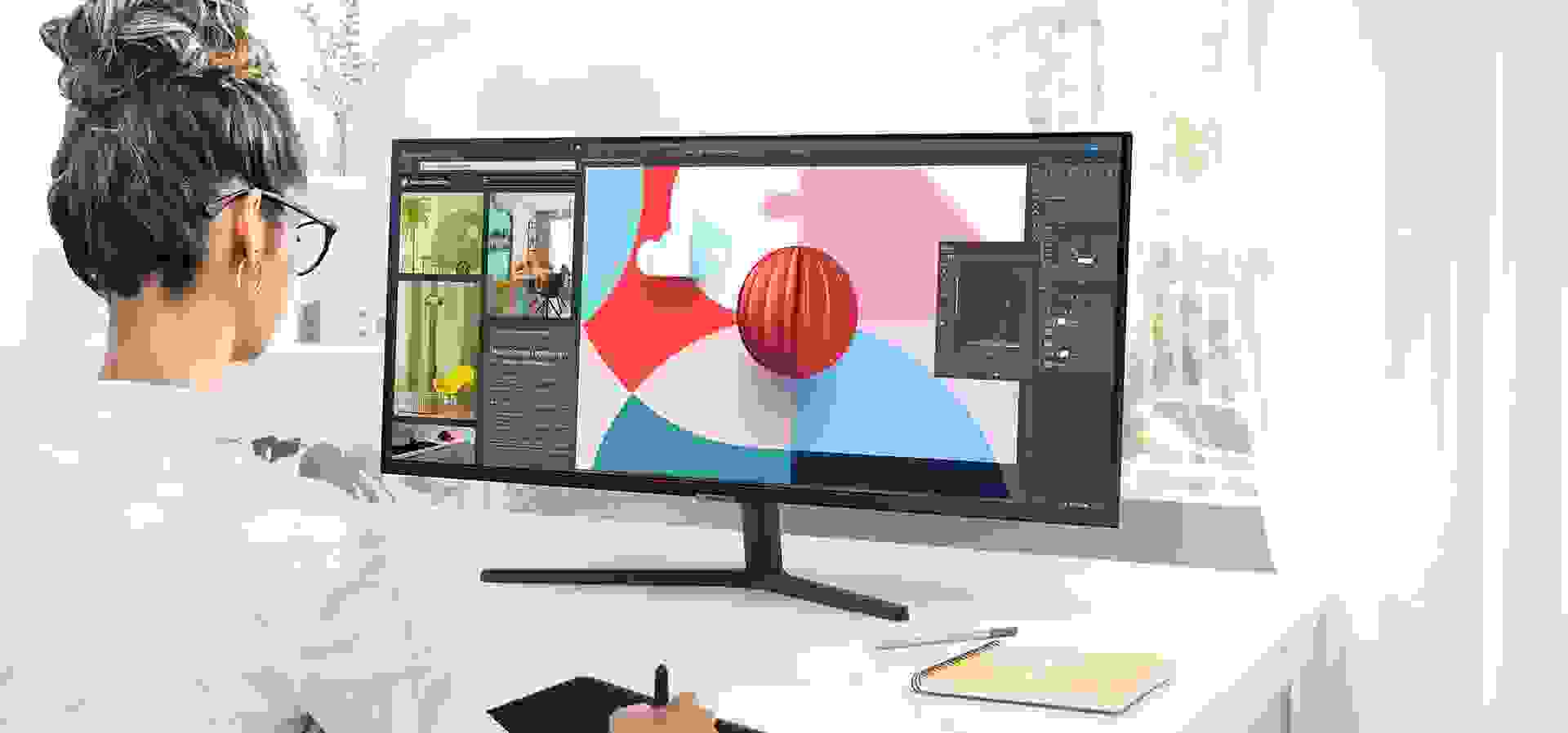 Imagem de fundo do produto Monitor ViewFinity S5 34" Samsung LS34C500GALXZD