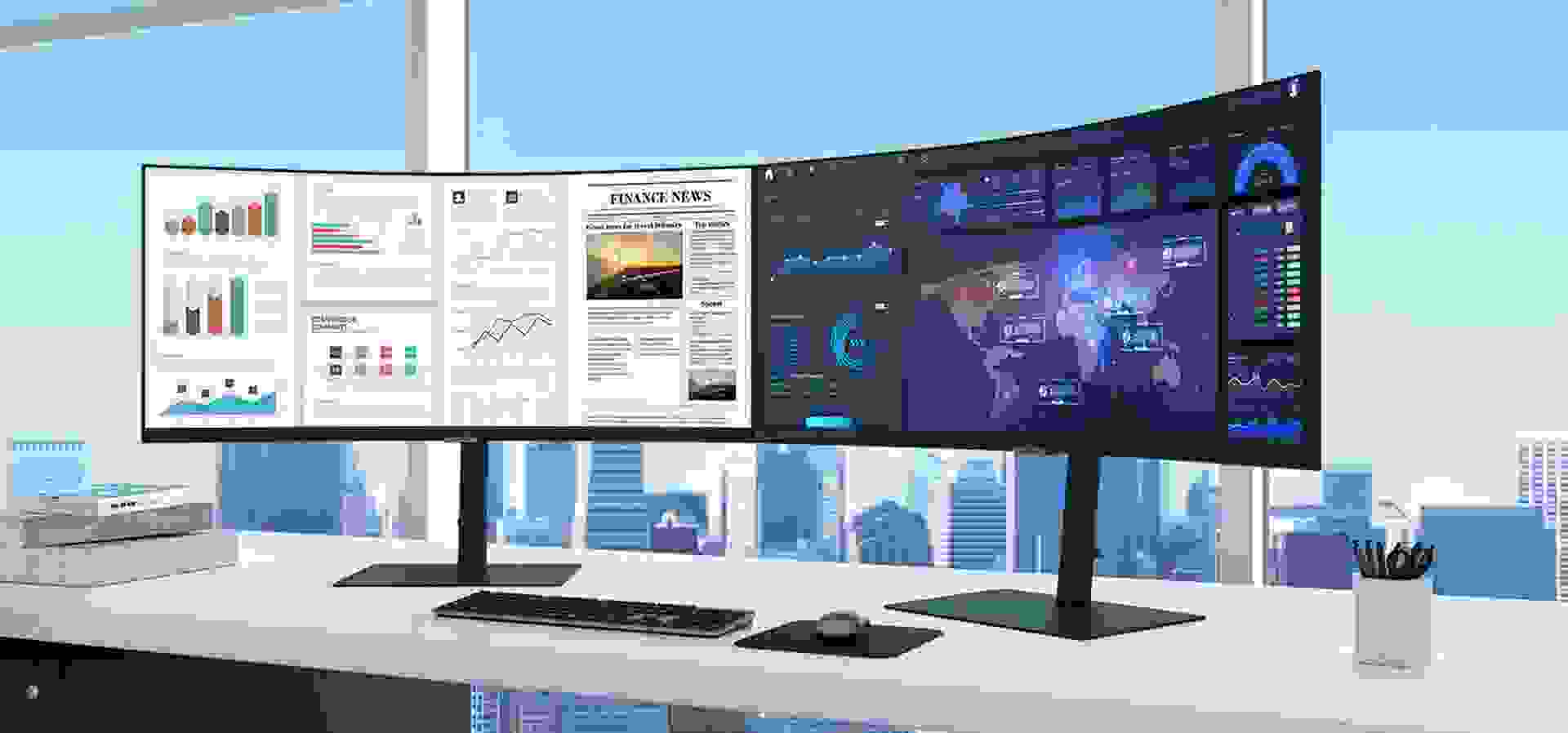 Imagem de fundo do produto Monitor Samsung ViewFinity S6 34” Samsung LS34A650UBUXEN