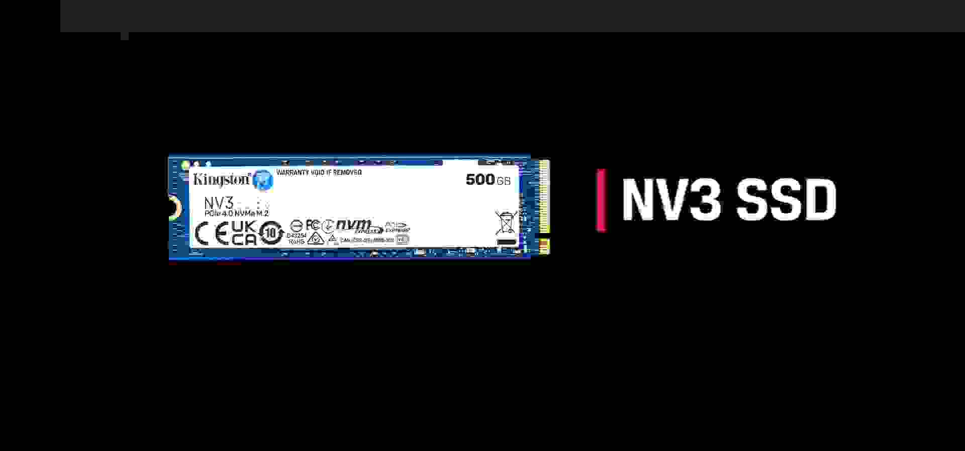 Imagem de fundo do produto SSD Kingston NV3 500GB NVMe PCIe 4.0 SNV3S/500G