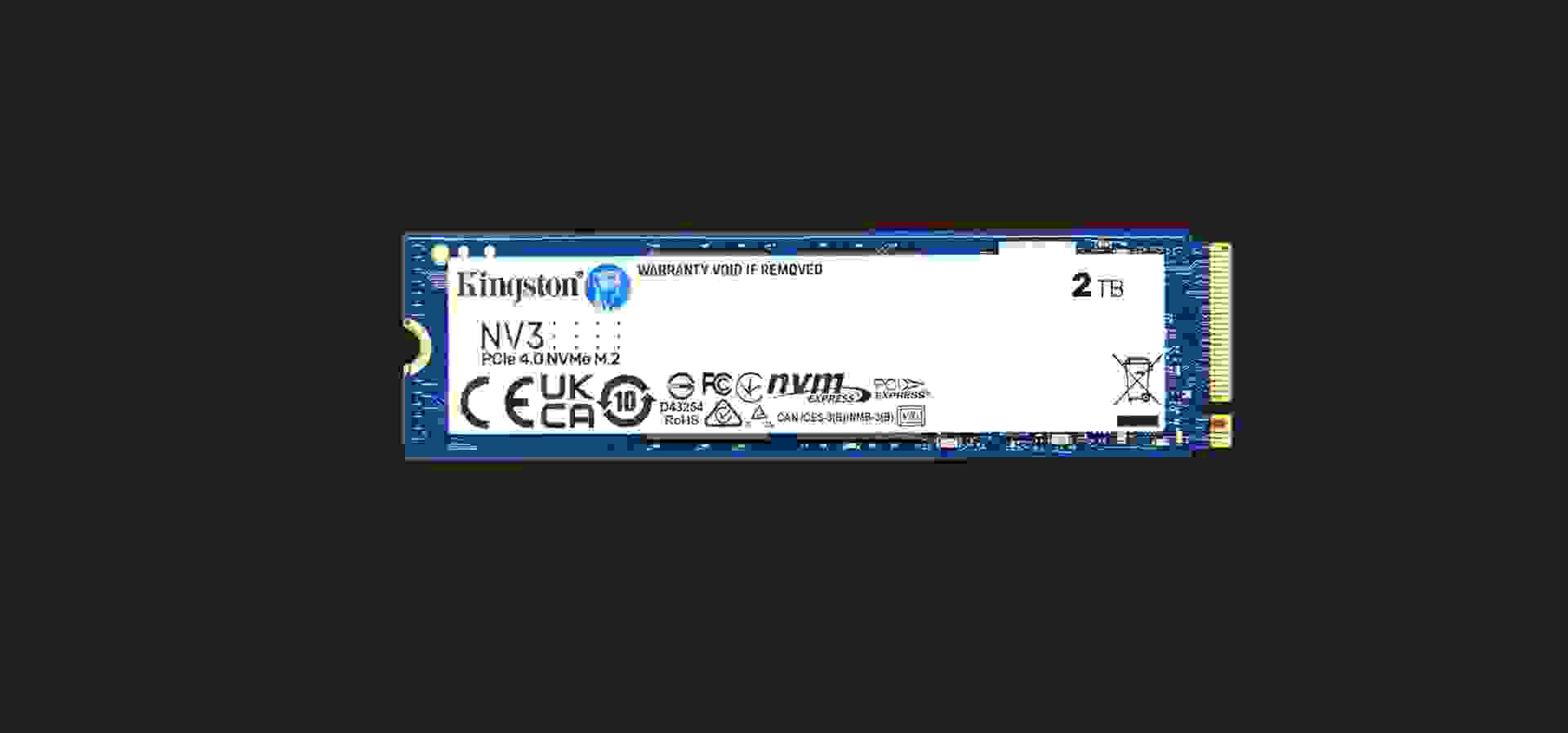 Imagem de fundo do produto SSD Kingston NV3 2TB NVMe PCIe 4.0 SNV3S/2000G