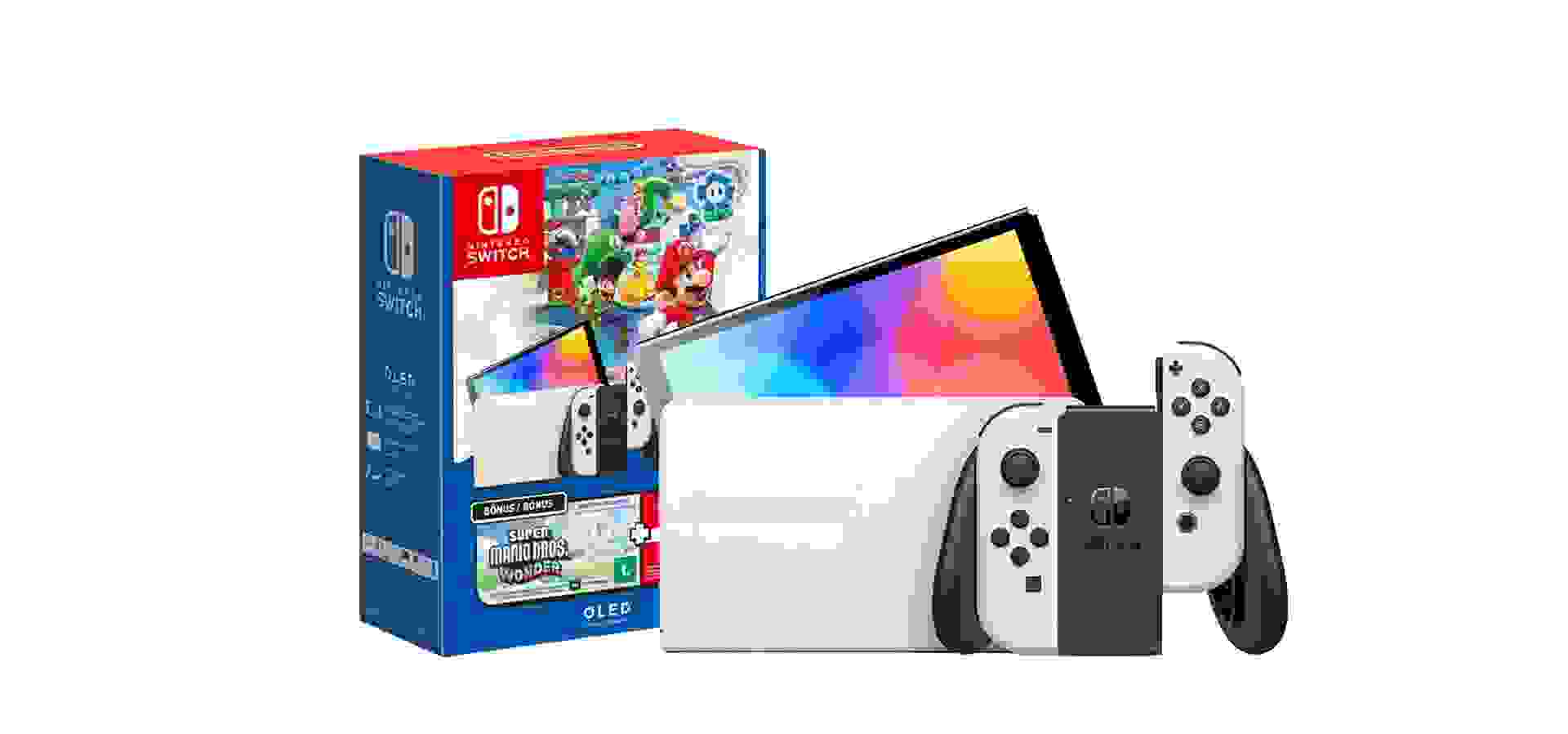 Imagem de fundo do produto Console Nintendo Switch Oled + Jogo Super Mario Bros Wonder + Nintendo Switch Online 3 Meses
