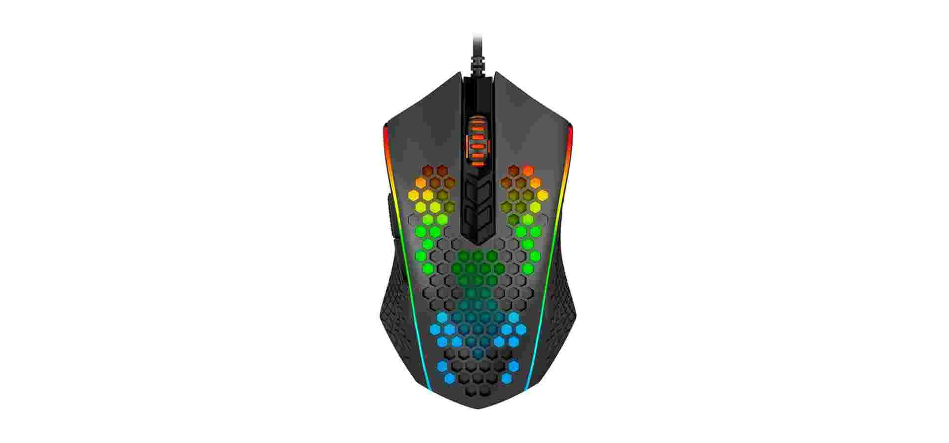 Imagem de fundo do produto Mouse Gamer Redragon Memeanlion Honey Comb, RGB, 12400DPI, 7 Botões, Preto, M809-K