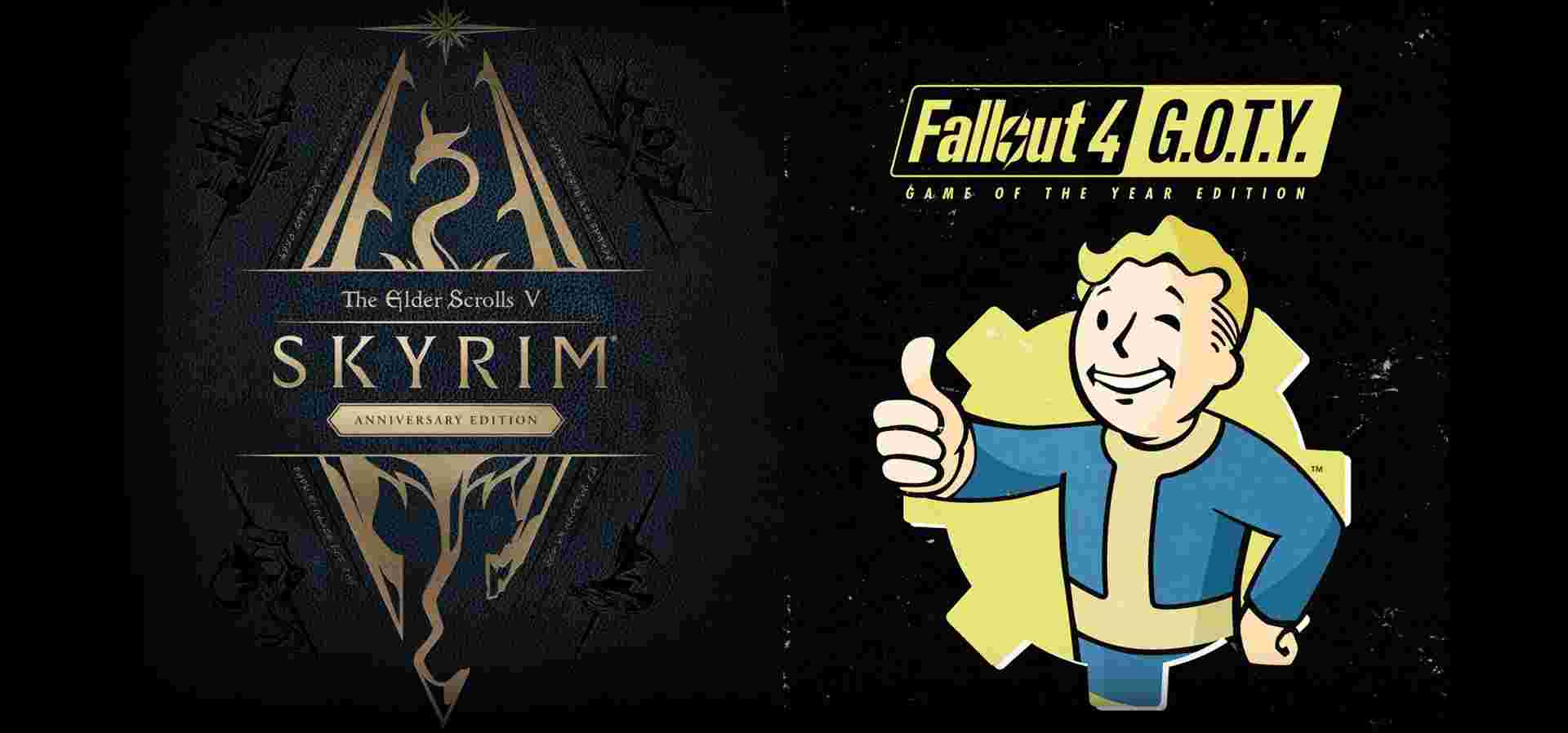 Imagem de fundo do produto Skyrim Anniversary Edition + Fallout 4 G.O.T.Y Bundle - Xbox One e Series X|S