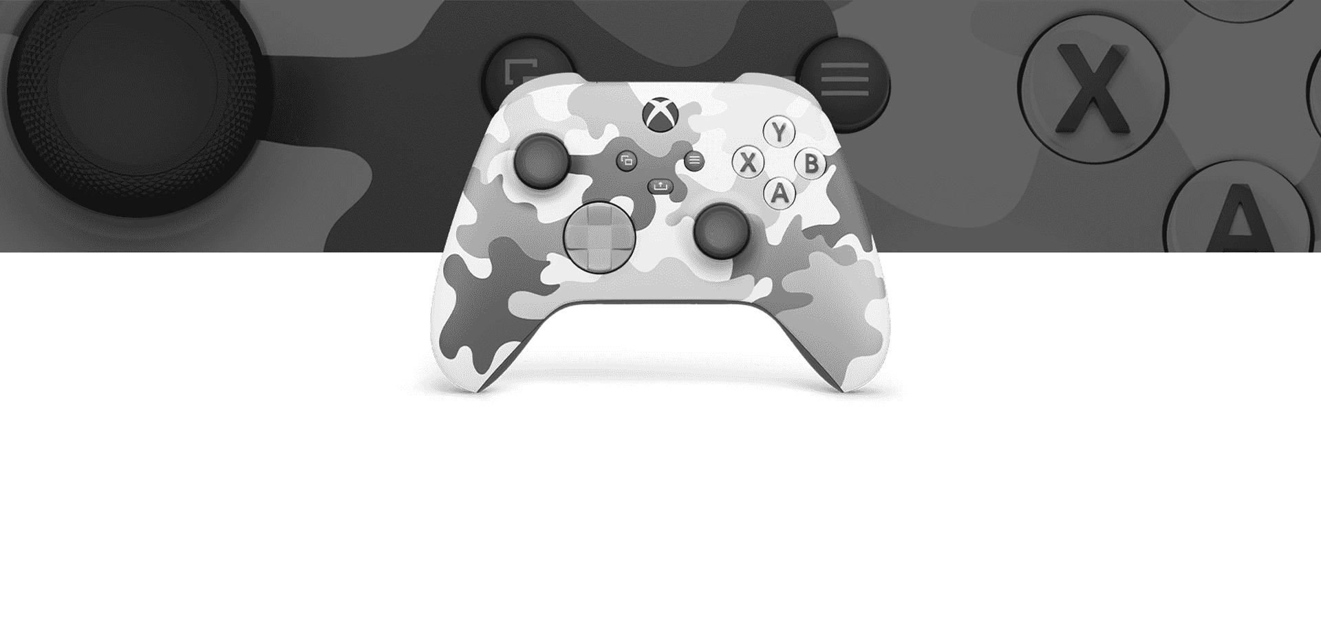 Imagem de fundo do produto Controle Sem Fio Xbox – Arctic Camo - Edição Especial