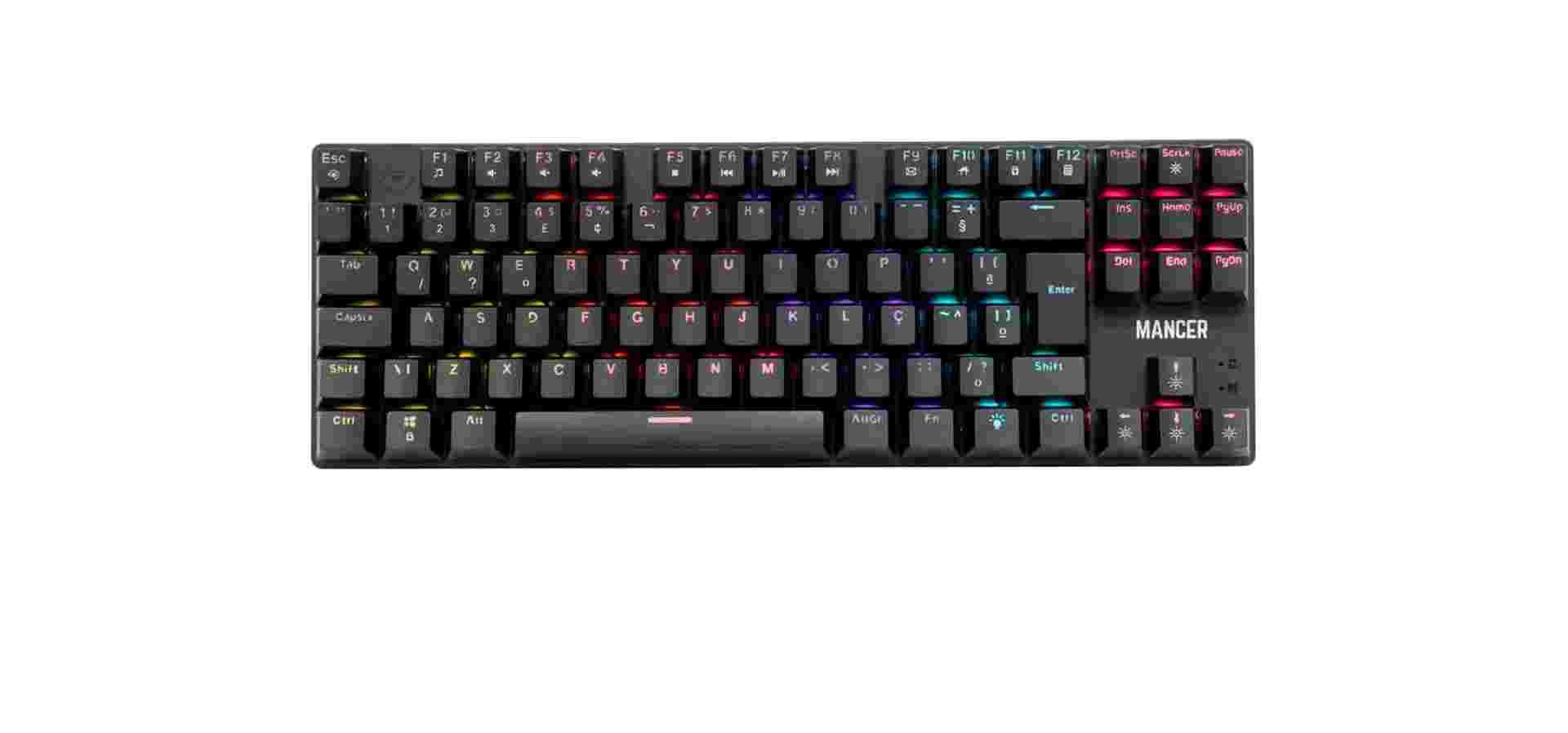 Imagem de fundo do produto Teclado Mecanico Gamer Mancer Shade MK2, Rainbow, Switch Huano Vermelho, Preto, MCR-SHM2-RBW01RD