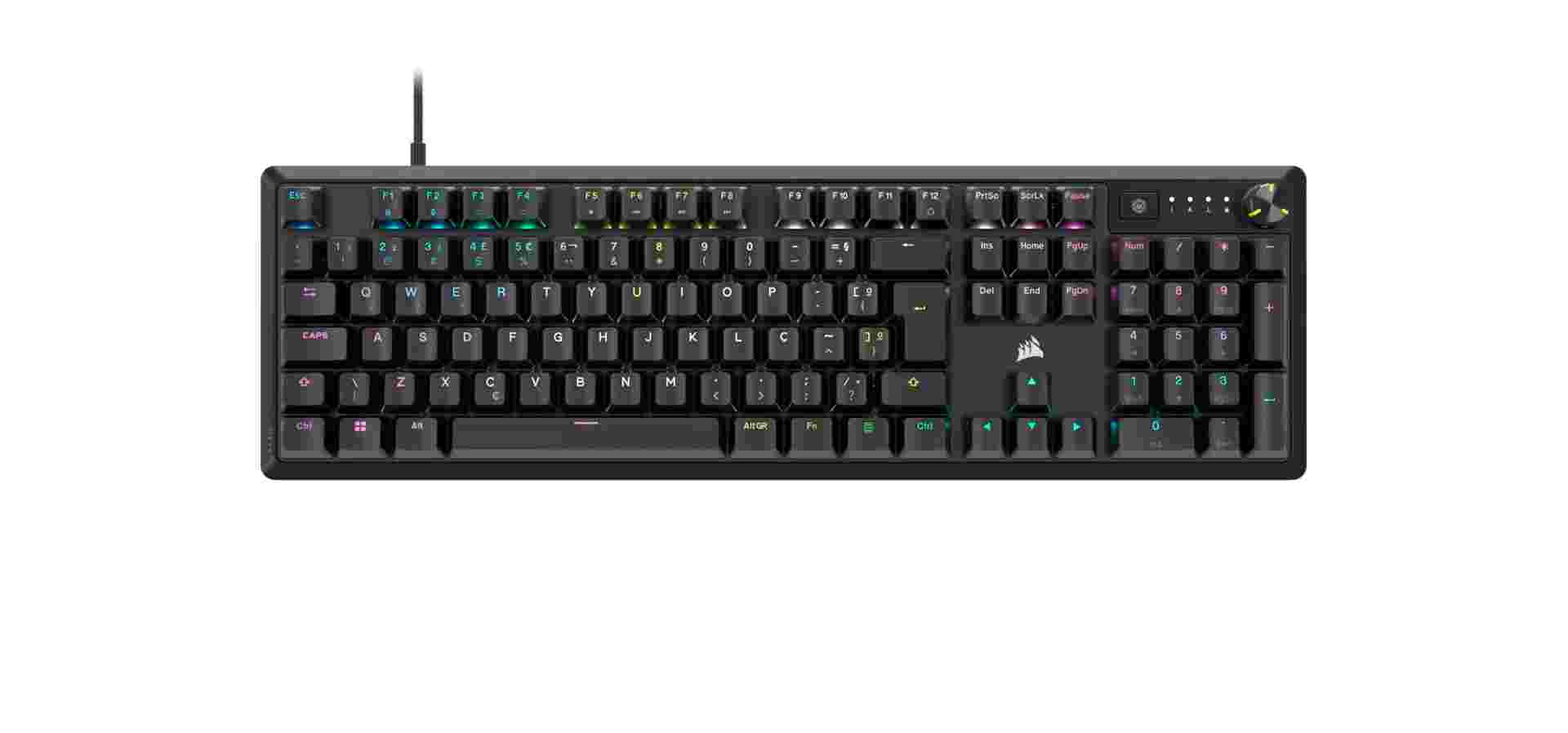 Imagem de fundo do produto Teclado Mecanico Corsair K70 Core, RGB, ABNT2, Switch MLX Vermelho, Preto, CH-910971E-BR