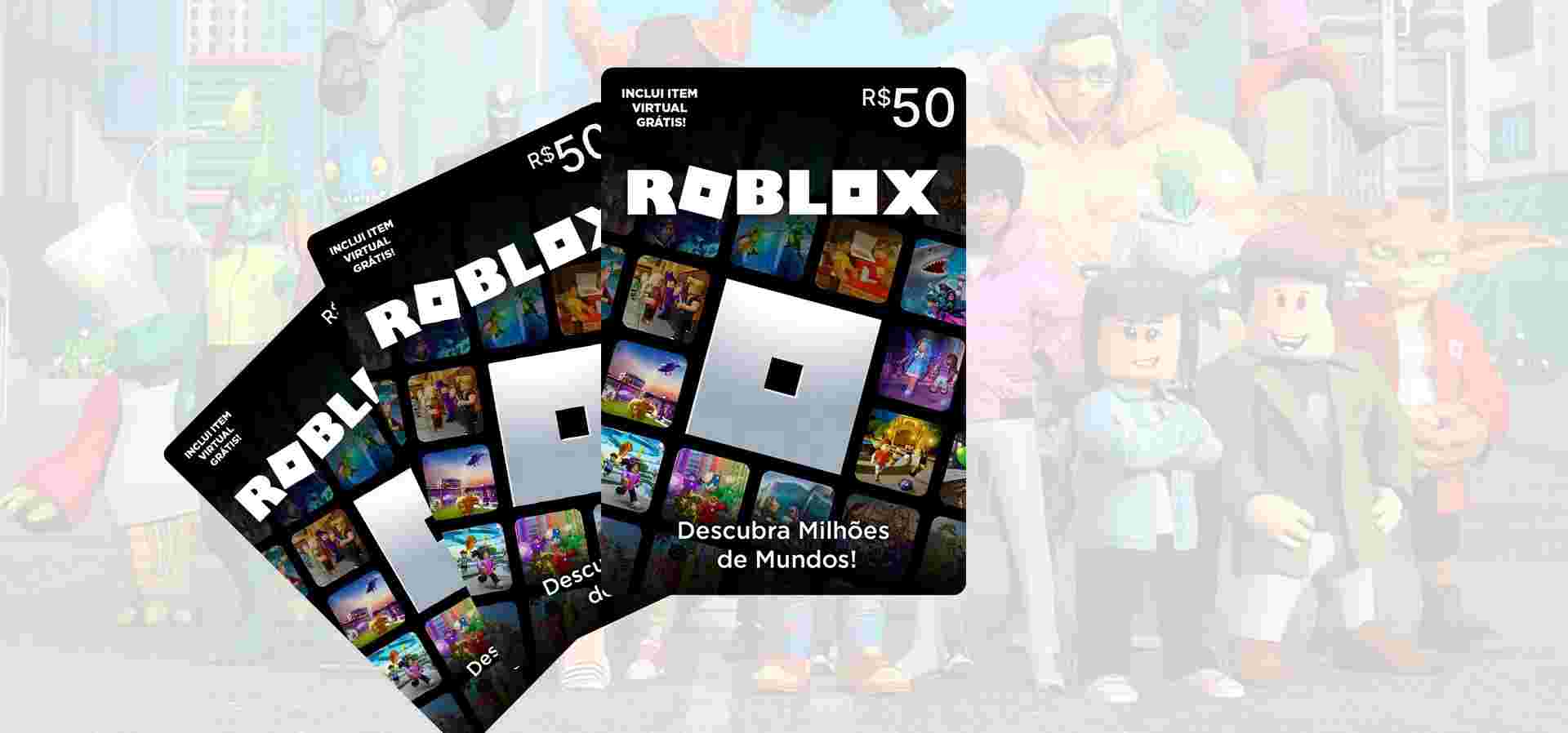 Imagem de fundo do produto Gift Card Digital Roblox - 50 Reais