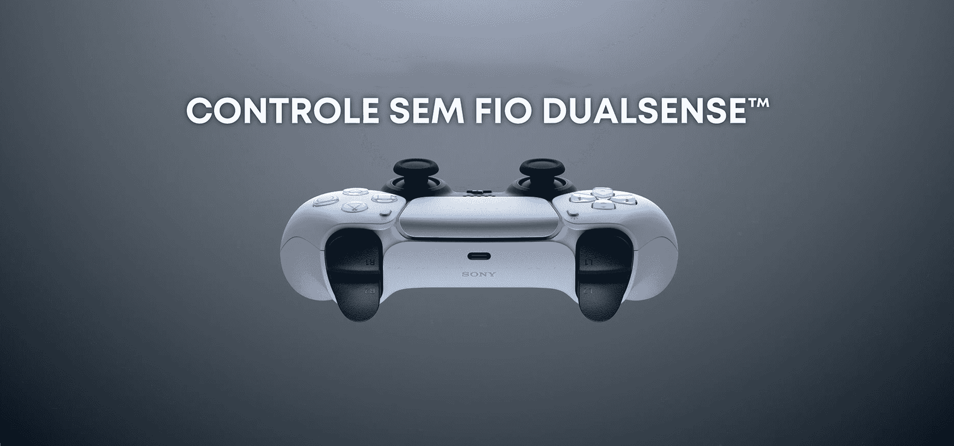 Imagem de fundo do produto Controle PS5 Branco sem fio (Dualsense)