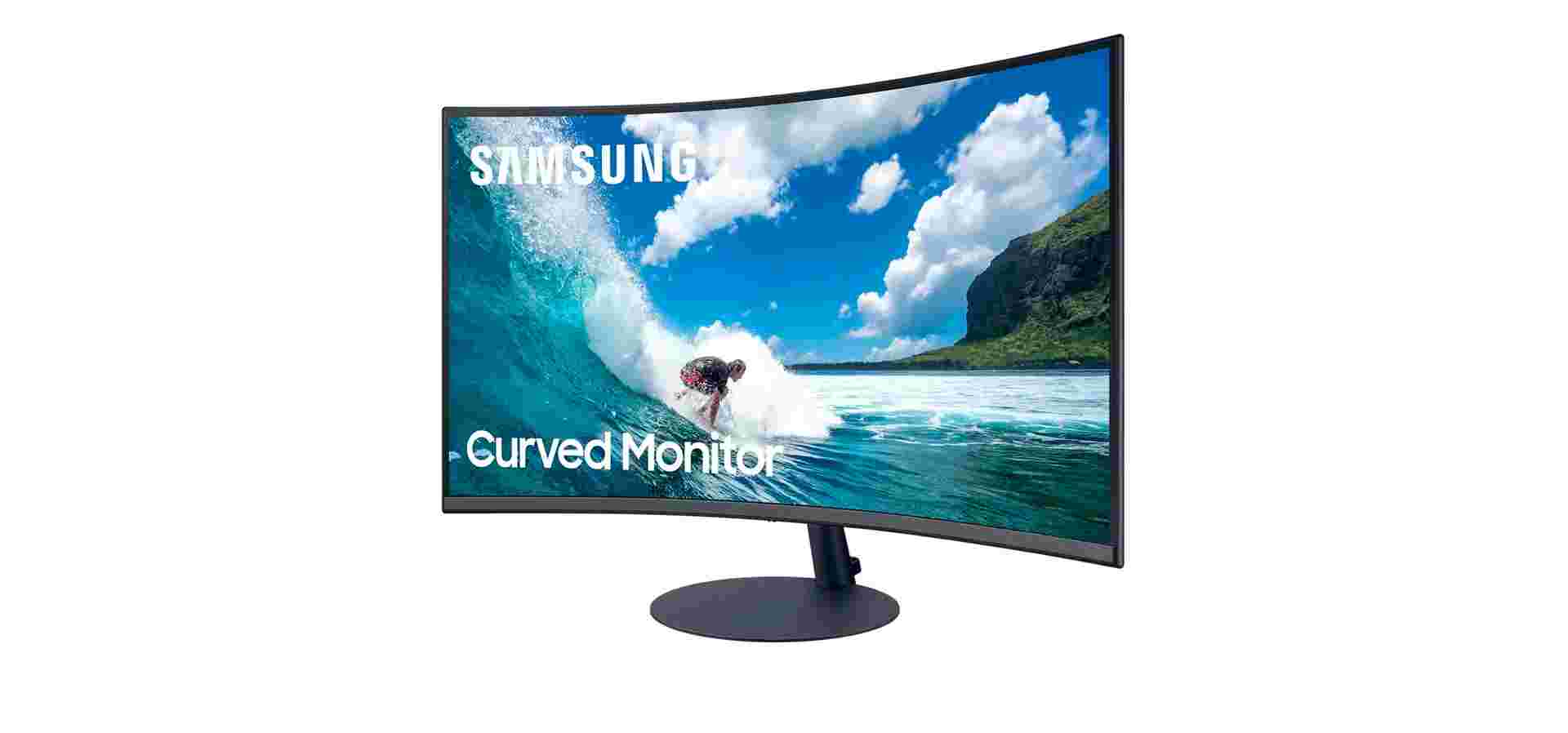 Imagem de fundo do produto Monitor Gamer Samsung Curvo 32" Full HD Led 75hz 4ms HDMI, Display Port, VGA LC32T550FDLXZD