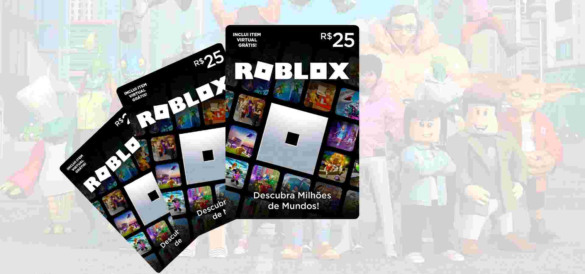 Imagem de fundo do produto Gift Card Digital Roblox - 25 Reais