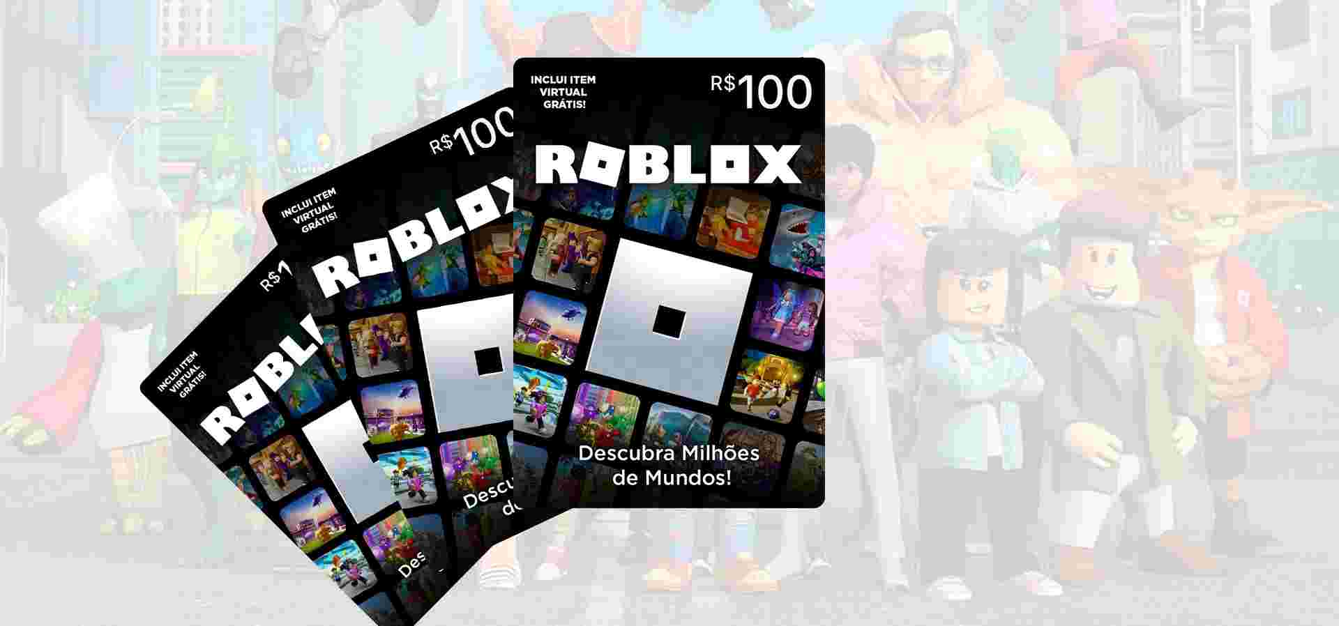 Imagem de fundo do produto Gift Card Digital Roblox - 100 Reais