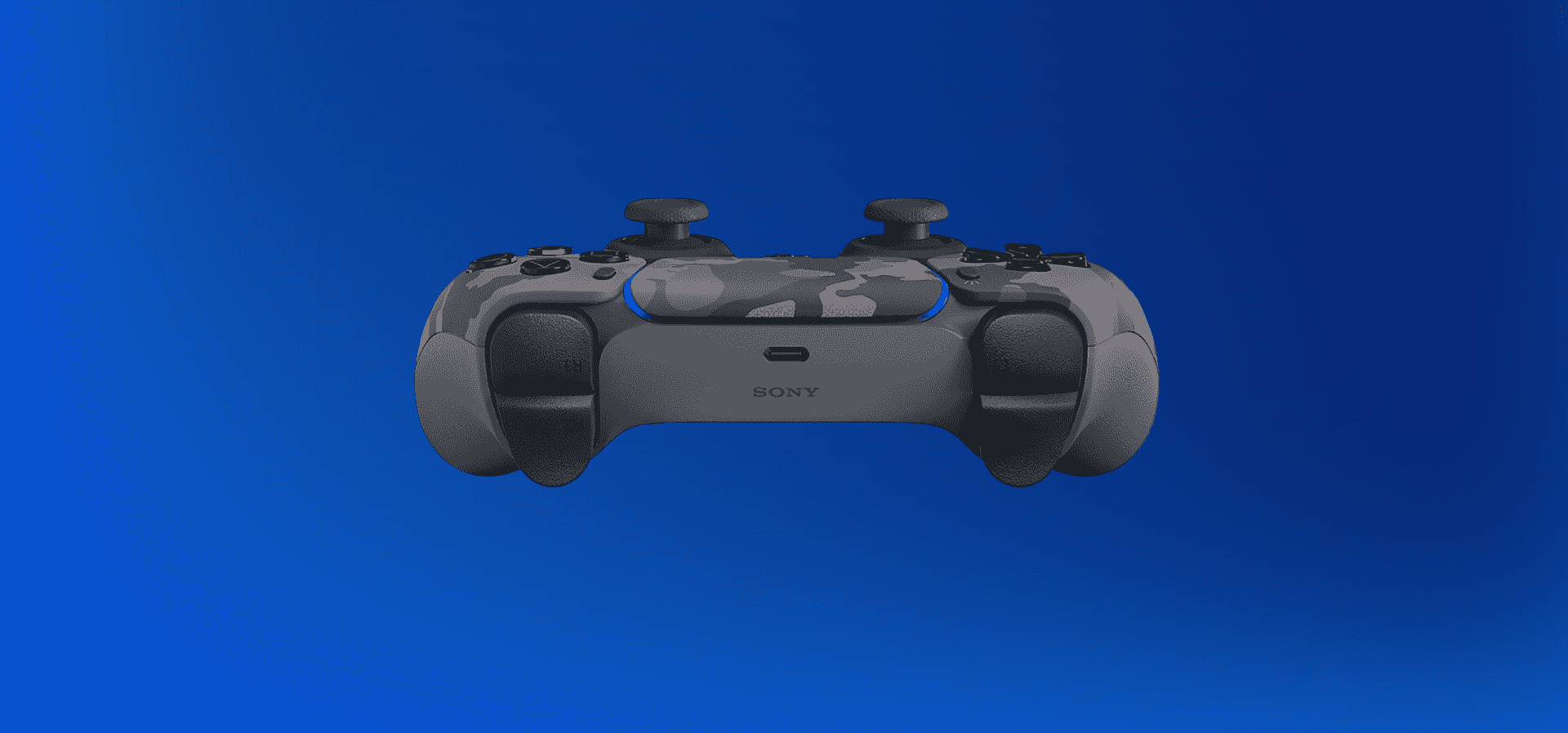 Imagem de fundo do produto Controle PS5 Cinza Camuflado sem fio (Dualsense)