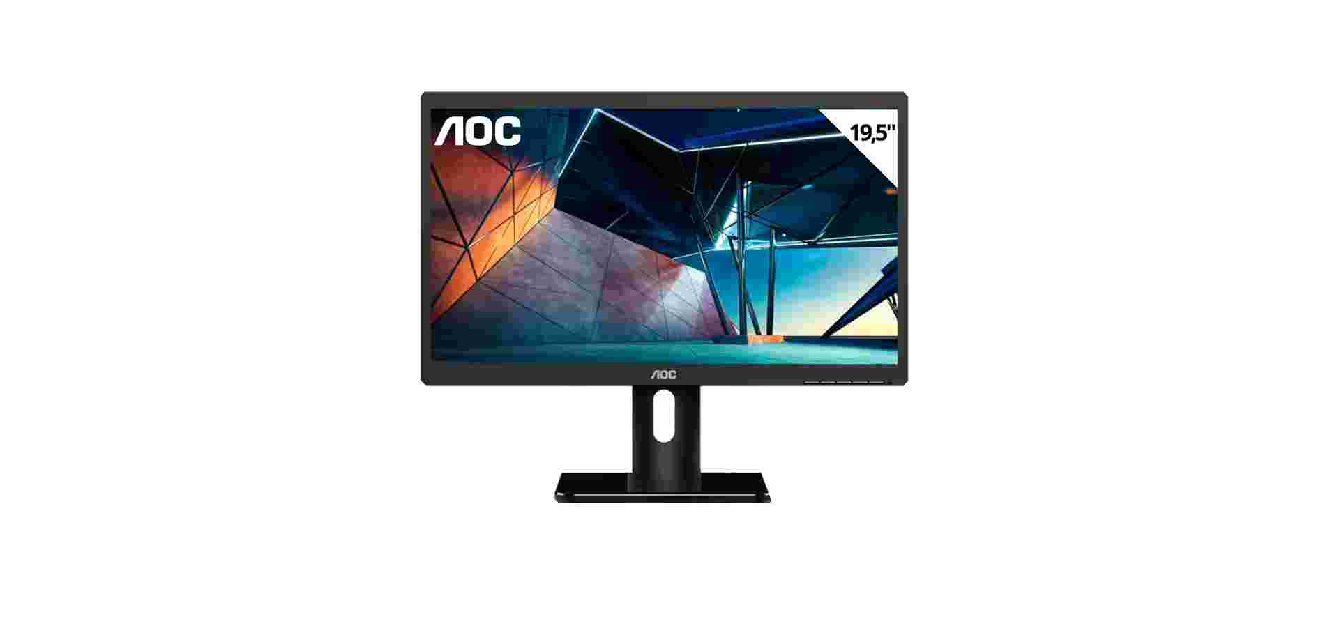 Imagem de fundo do produto Monitor AOC 19,5" HD+ Widescreen LED 60Hz 5ms VGA/HDMI 20E1H