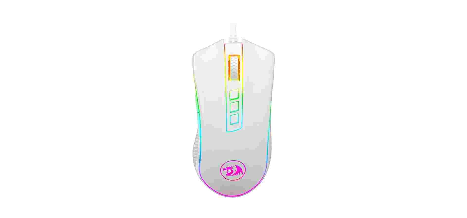 Imagem de fundo do produto Mouse Gamer Redragon King Cobra 2 Lunar White RGB 24000 DPI