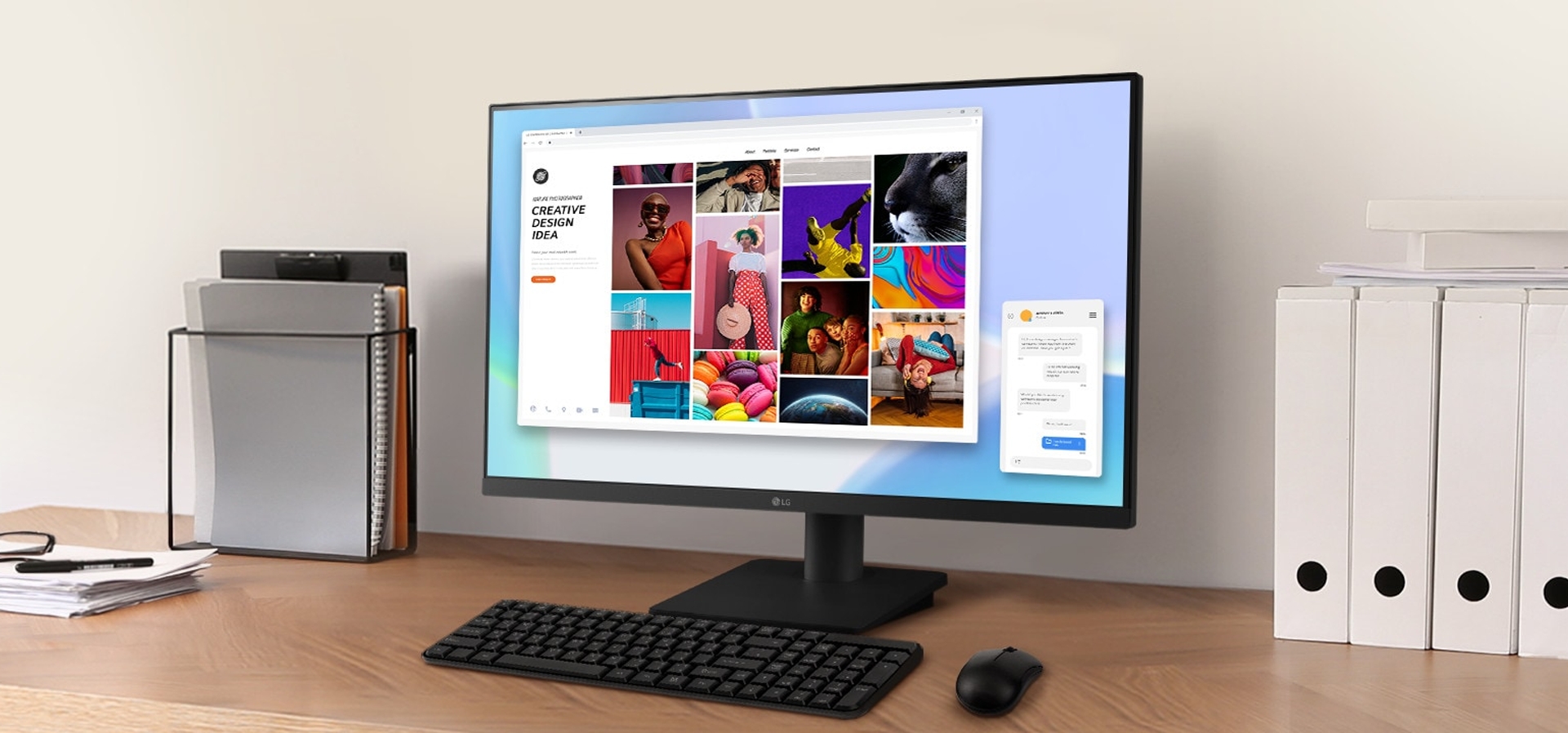 Imagem de fundo do produto Monitor PC Gamer LG 27” IPS, Full HD, 100Hz, HDMI - 27MS500-B